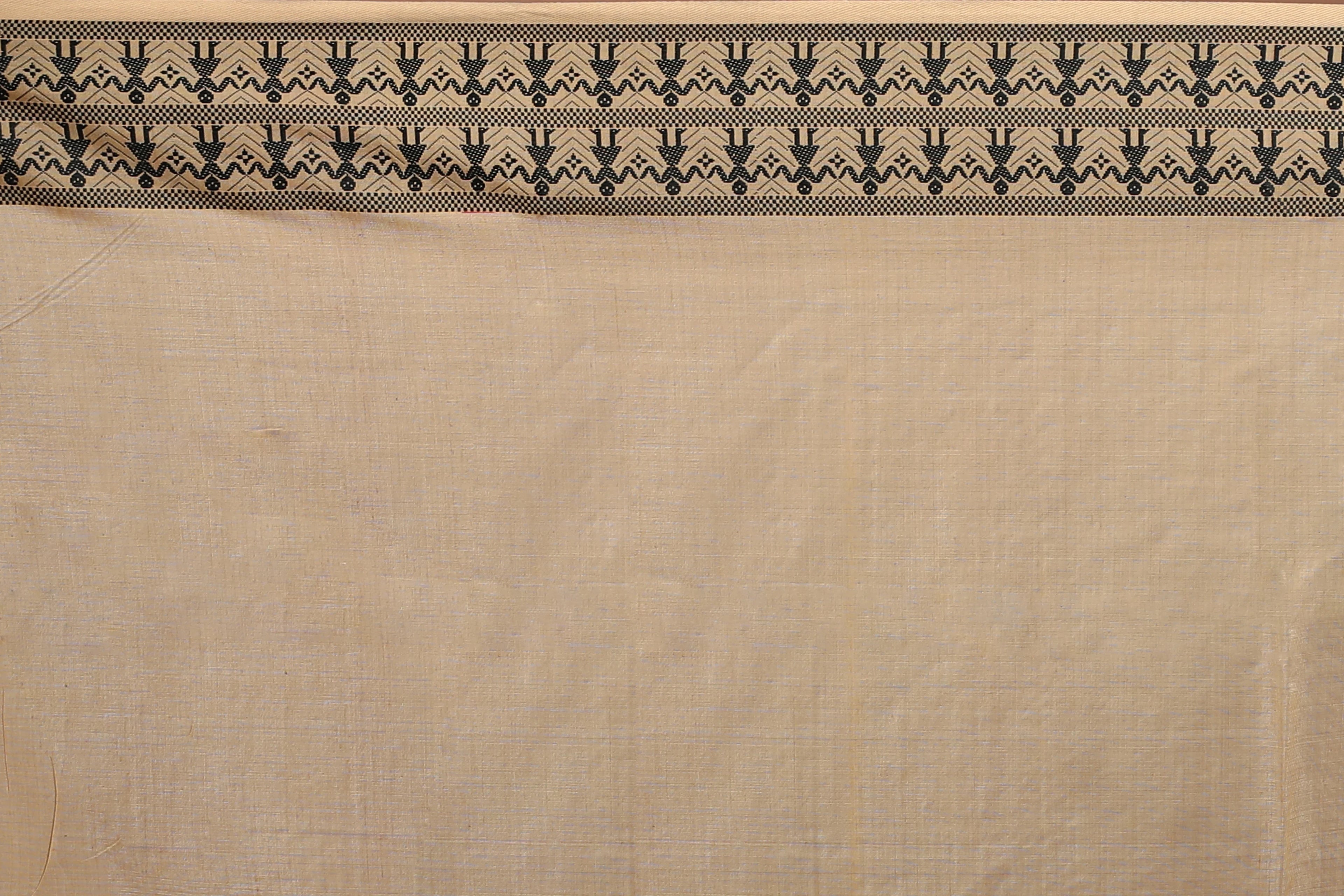 Beige Bengal Tussar Saree With Blouse Piece