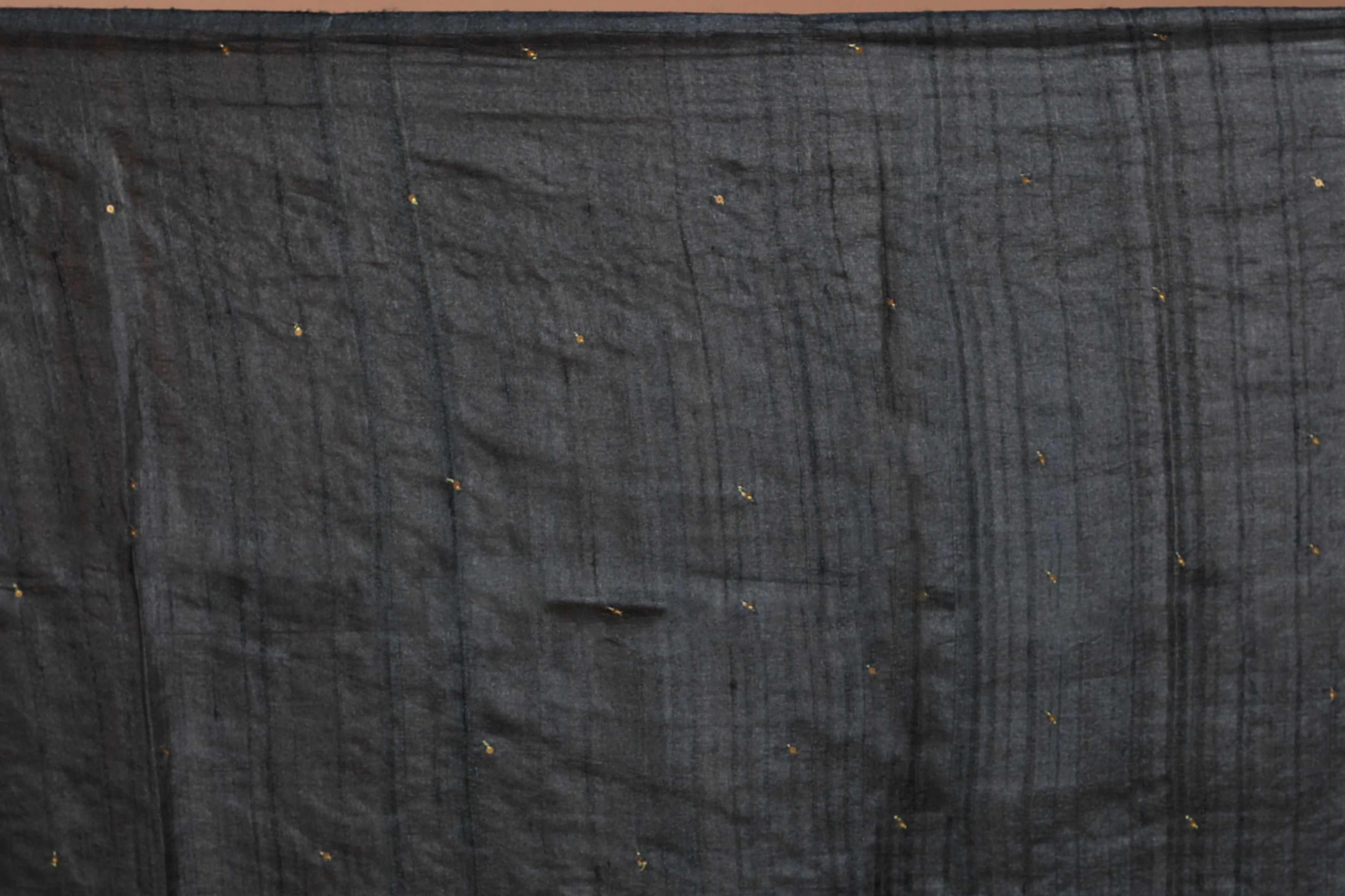 Coffee Cream Pure Tussar Embroidery Saree With Blouse Piece