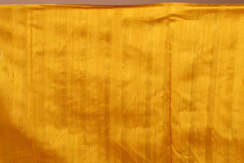 Mustard Yellow Semi Tussar Cutwork Saree With Blouse Piece