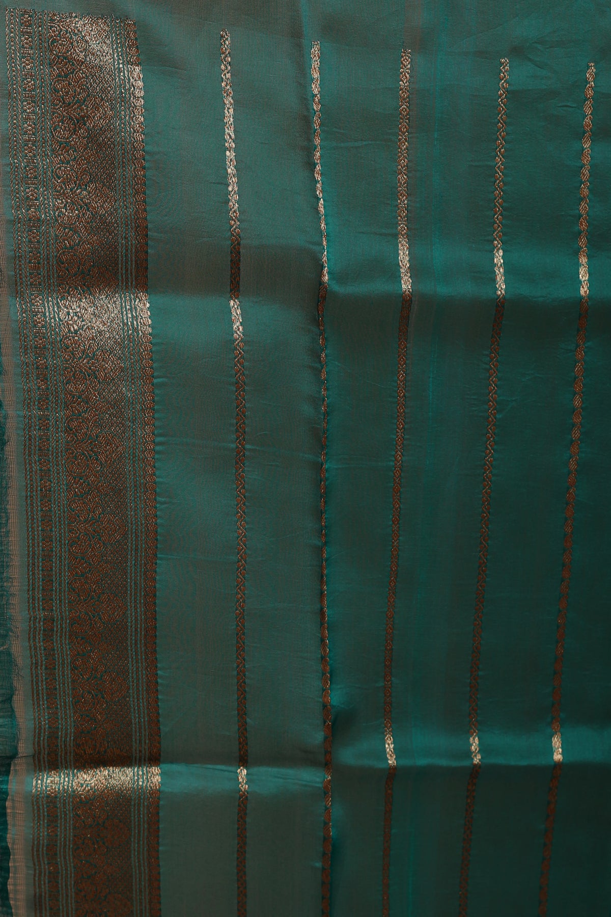 Orange Pure Kora Banarasi Saree With Blouse Piece