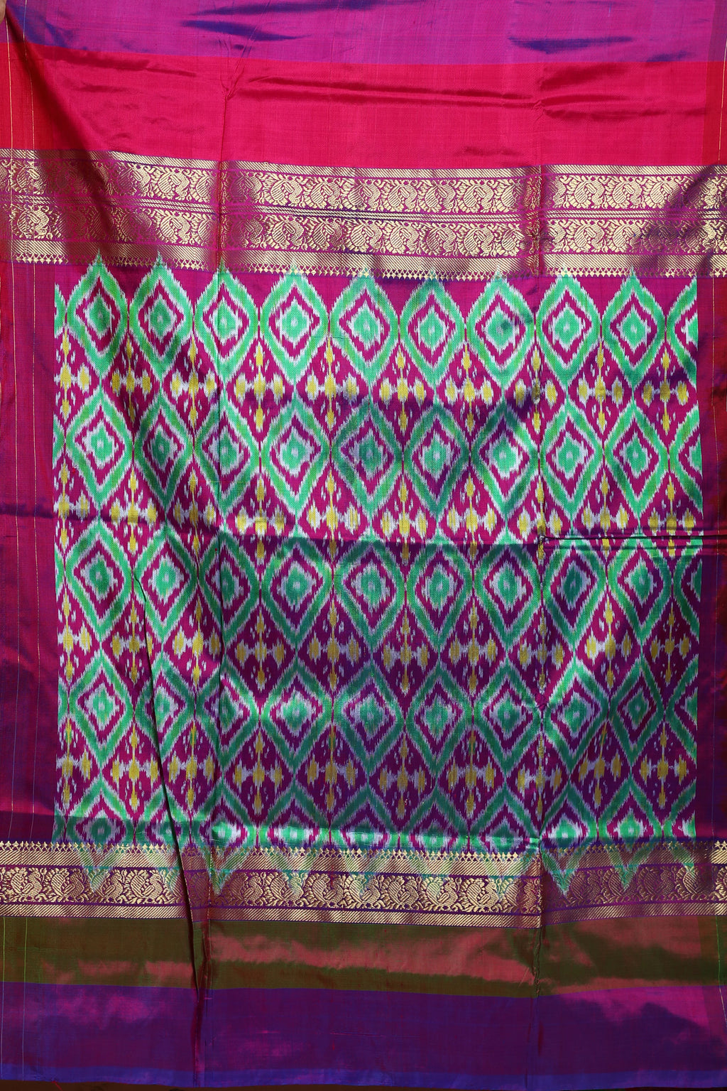 Grey Pure Pochampally Silk Saree With Blouse Piece