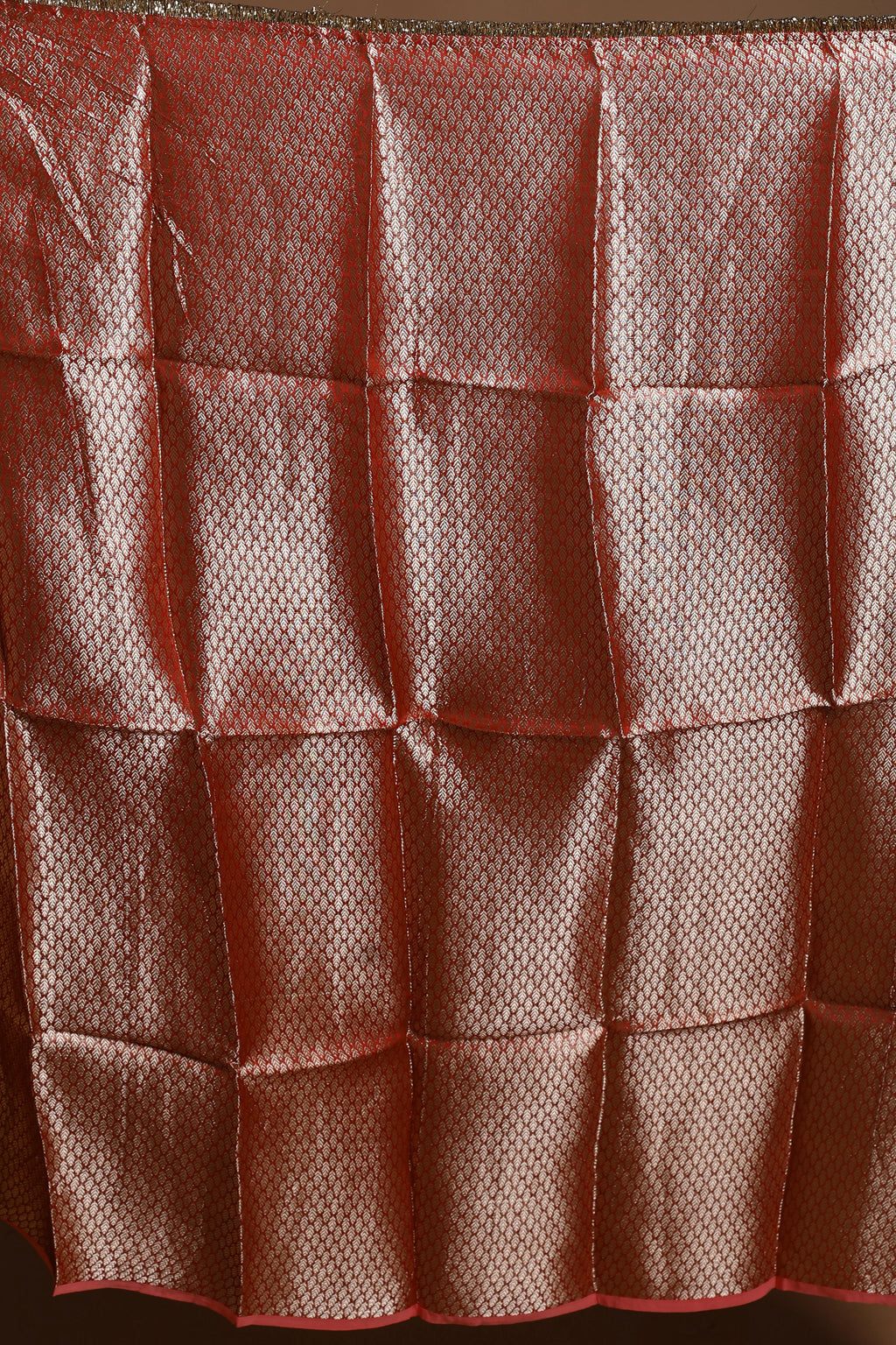 Copper Pure Tissue Banarasi Saree With Blouse Piece
