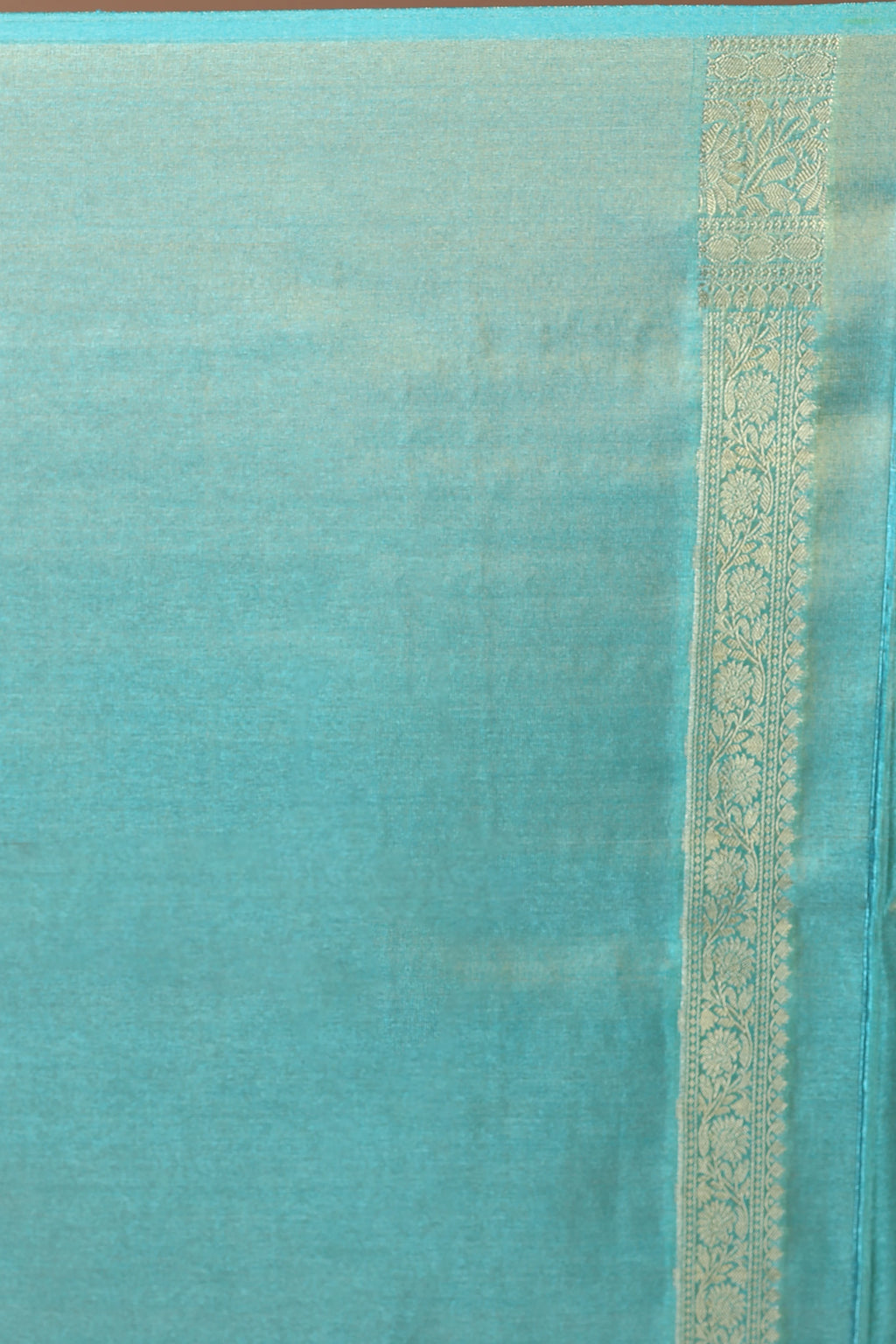 Sky Blue Semi Tissue Banarasi Saree With Blouse Piece