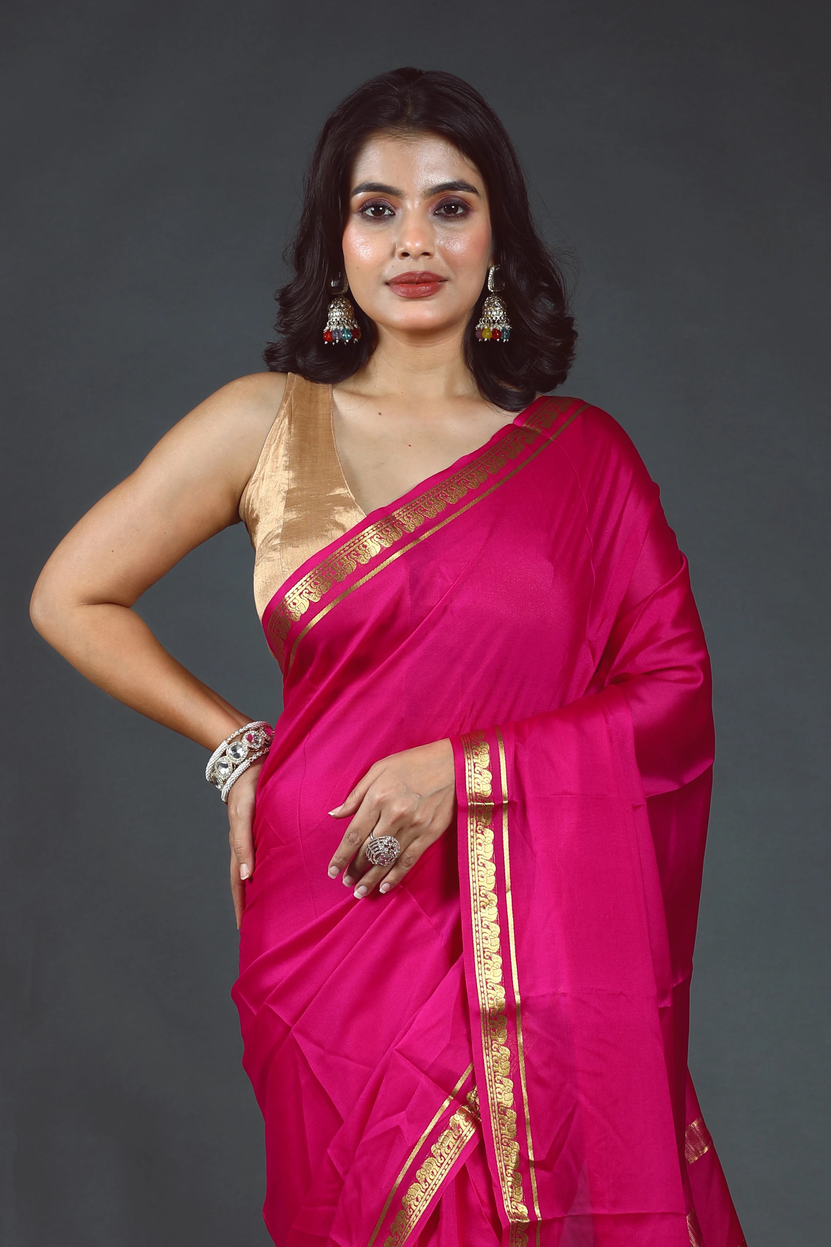 Rani Pure Mysore Silk Saree With Blouse Piece