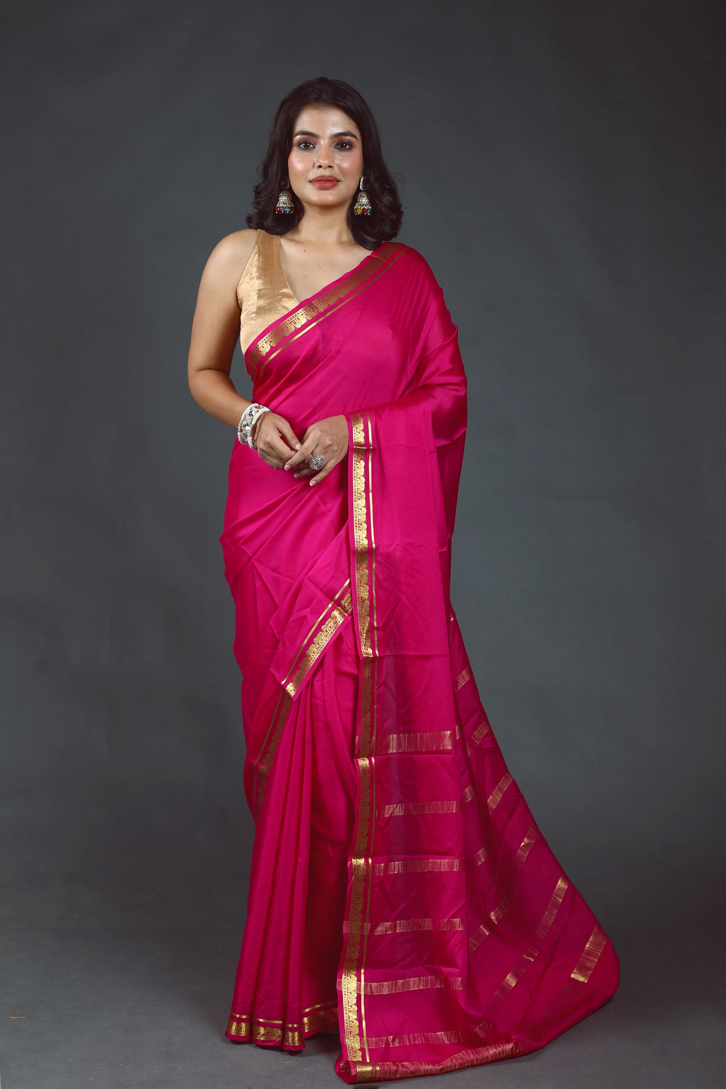 Rani Pure Mysore Silk Saree With Blouse Piece