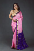 Baby Pink Pure Mysore Silk Saree With Blouse Piece