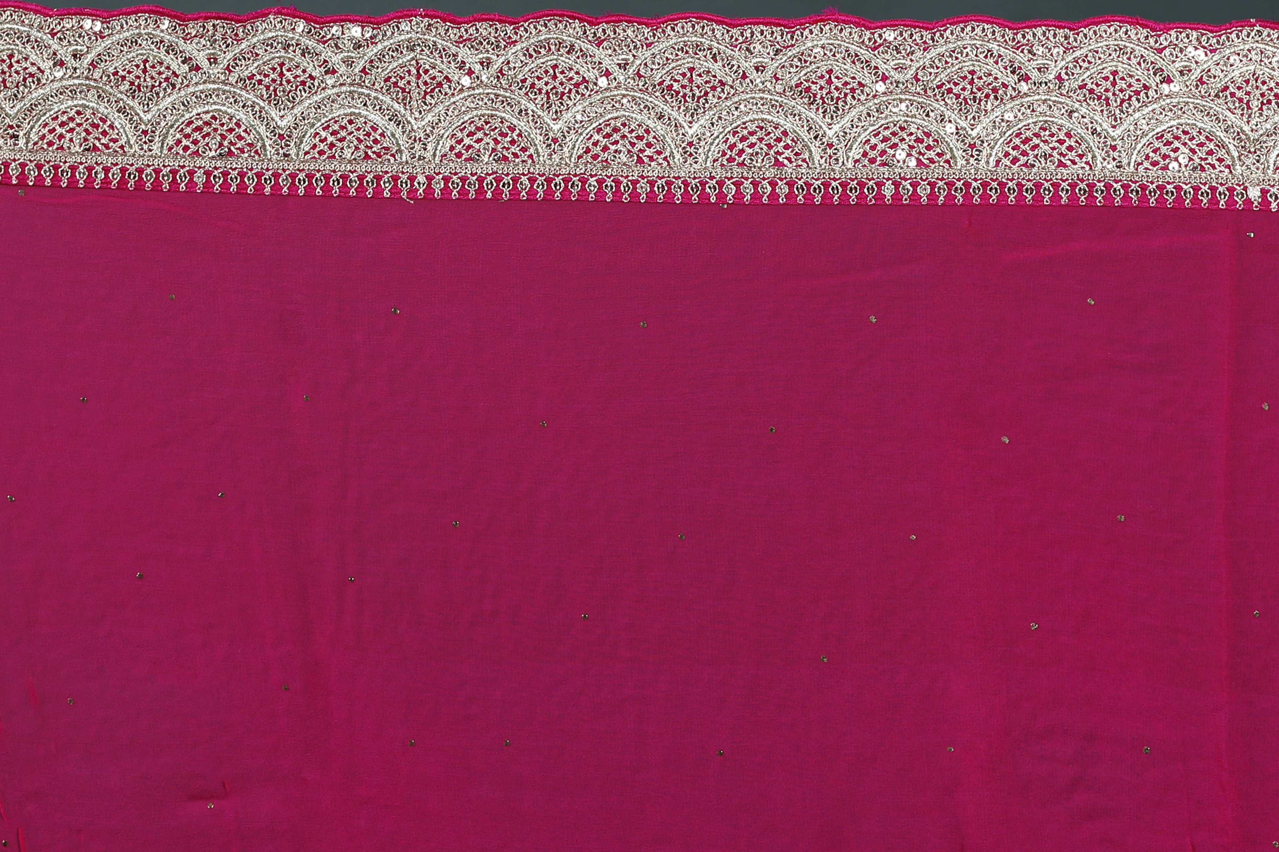 Rani Chikankari Chikankari Saree With Blouse Piece