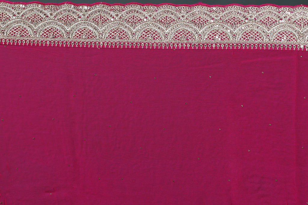 Rani Chikankari Chikankari Saree With Blouse Piece