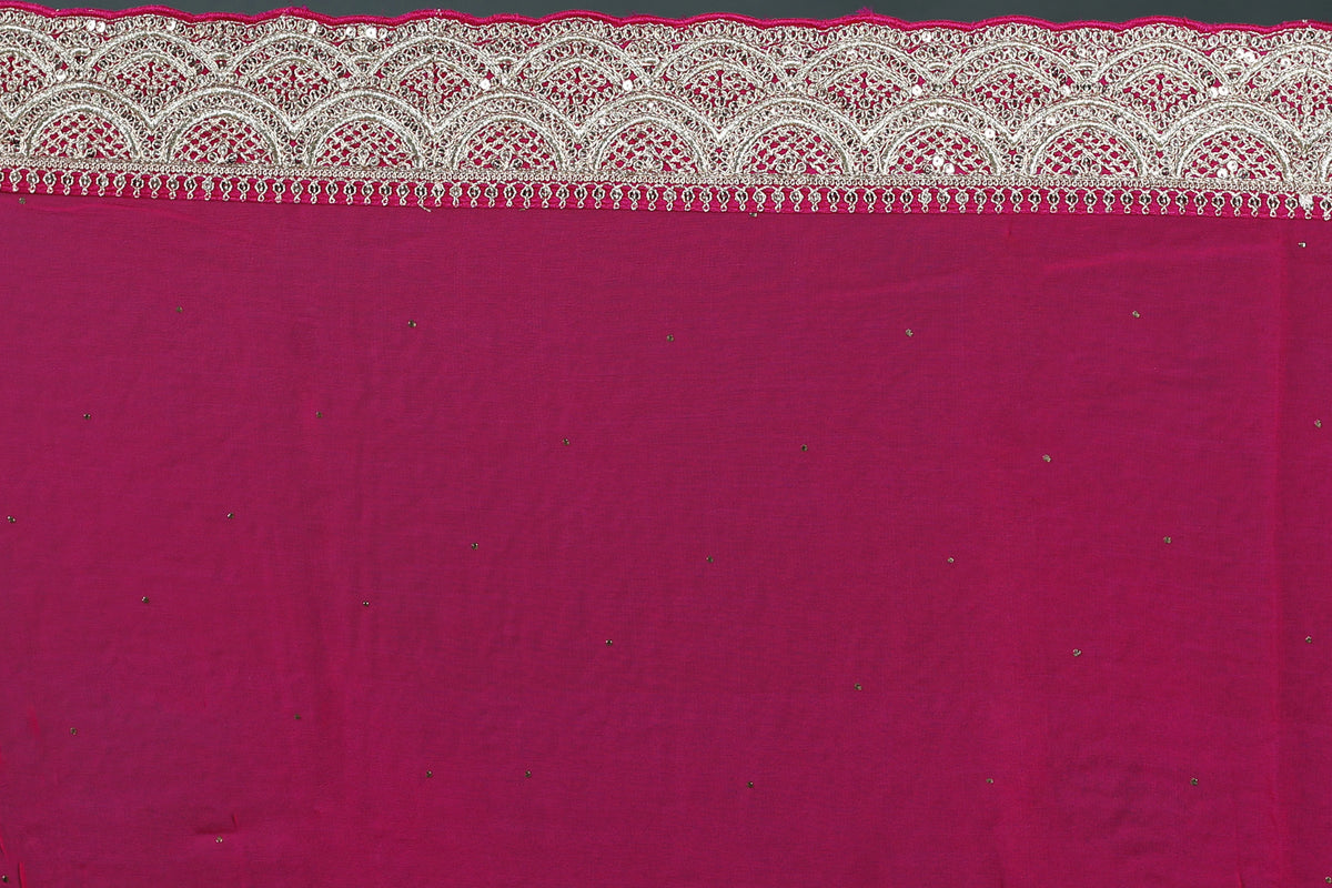 Rani Chikankari Chikankari Saree With Blouse Piece