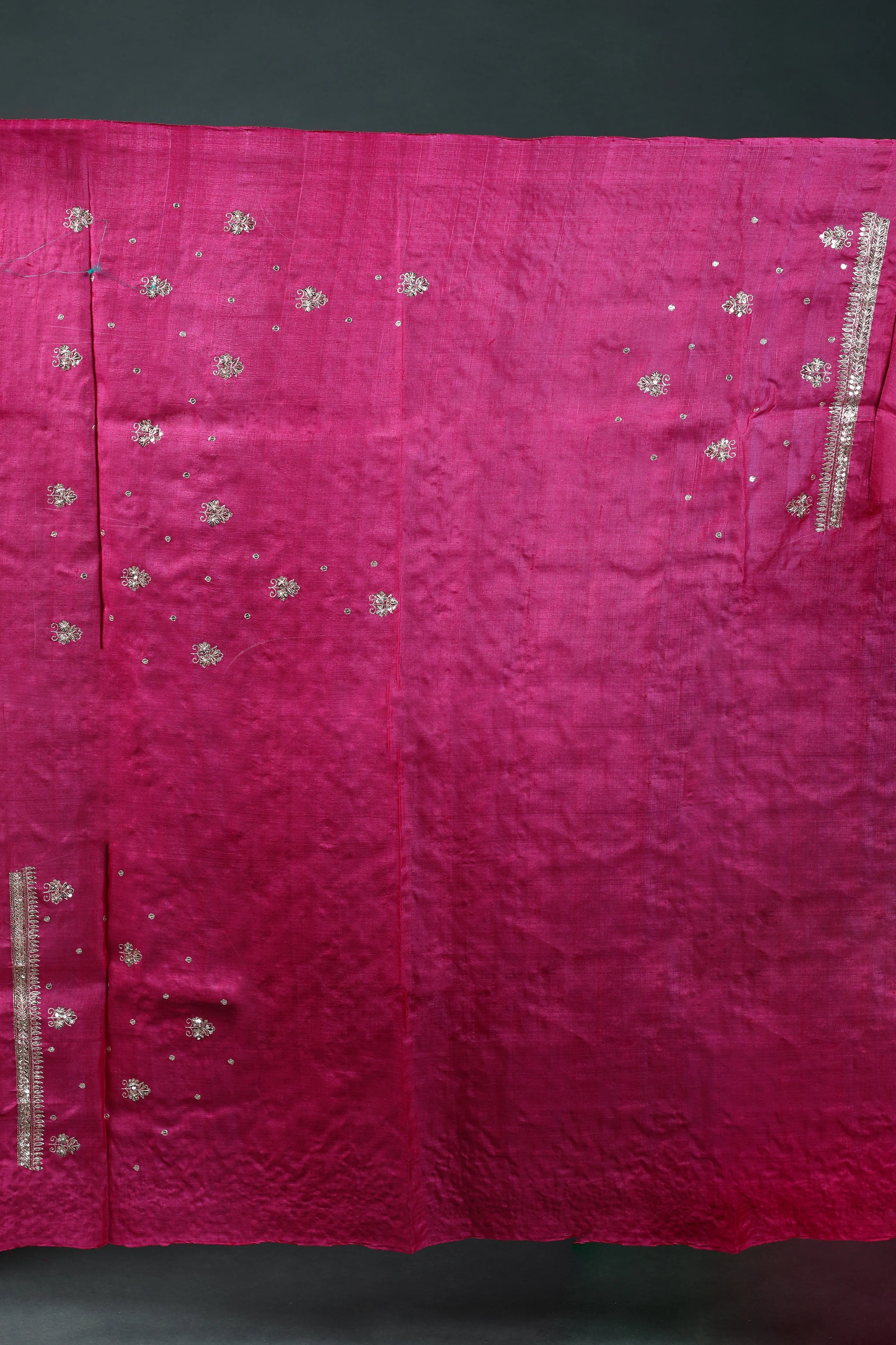 Magenda Pure Tussar Zardosi Saree With Blouse Piece