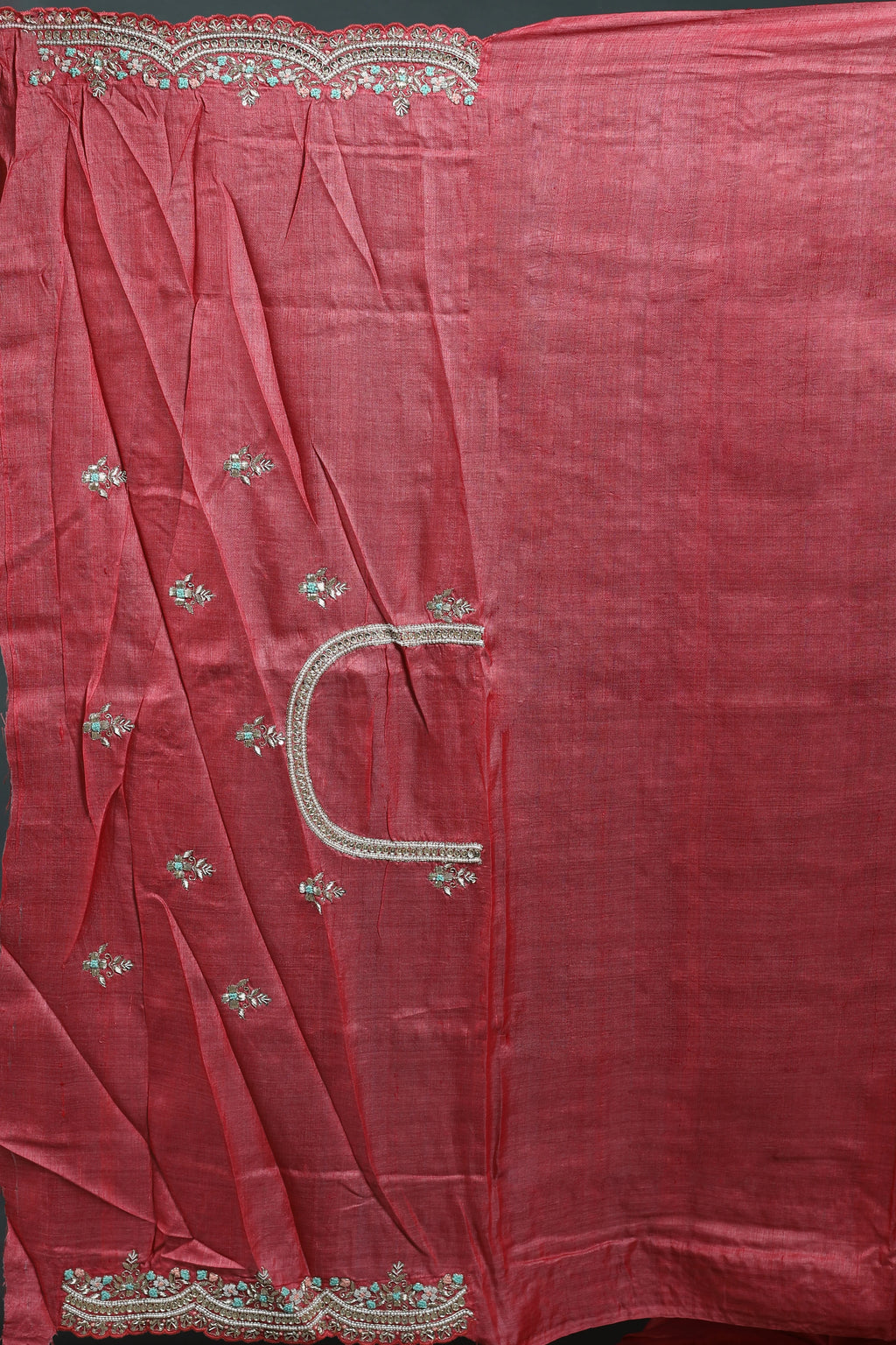 Pure Tussar Zardosi Saree With Blouse Piece