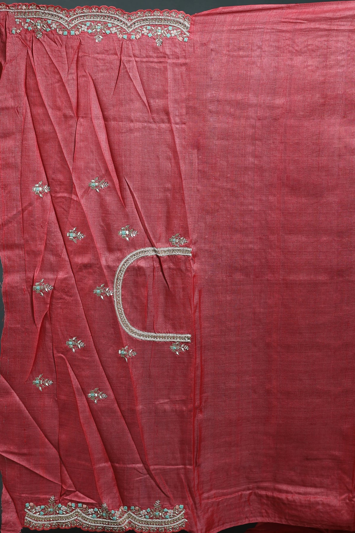 Pure Tussar Zardosi Saree With Blouse Piece