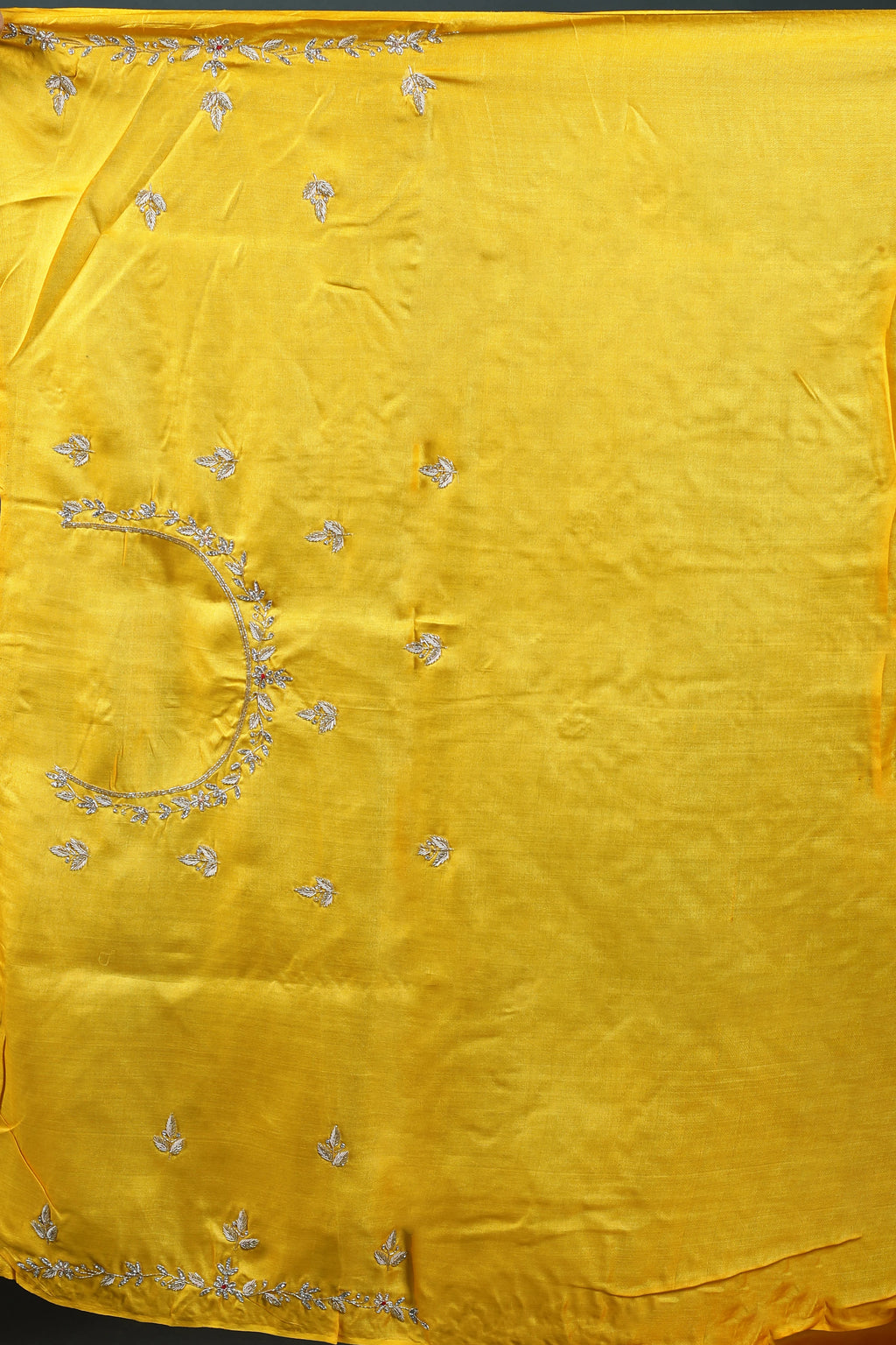 Yellow Pure Tussar Zardosi Saree With Blouse Piece