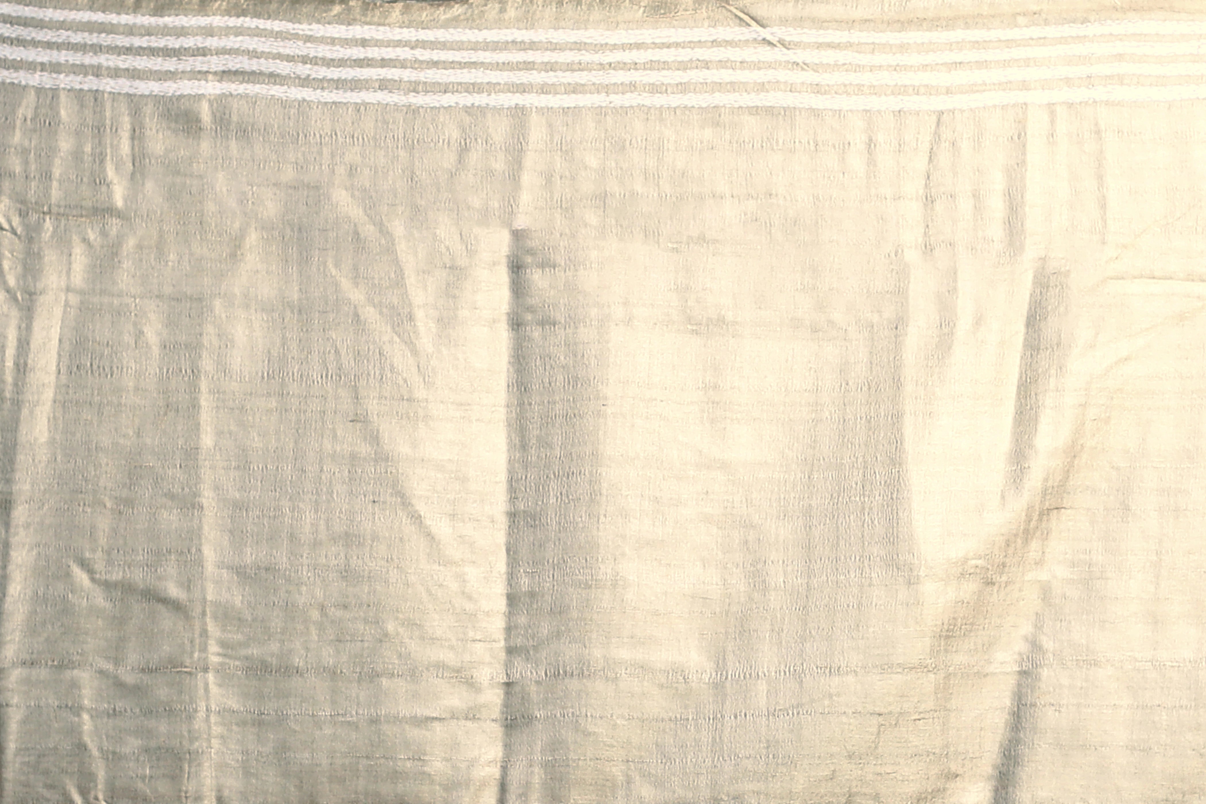 Offwhite Tussar Kantha Saree With Blouse Piece