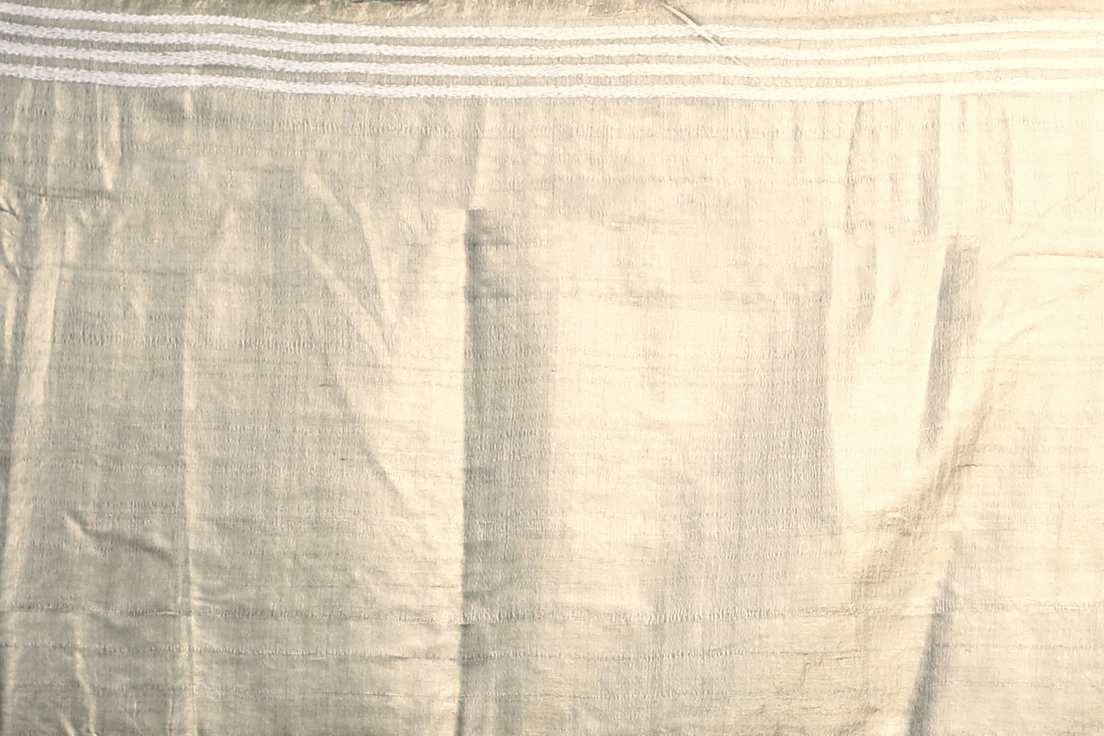 Offwhite Tussar Kantha Saree With Blouse Piece