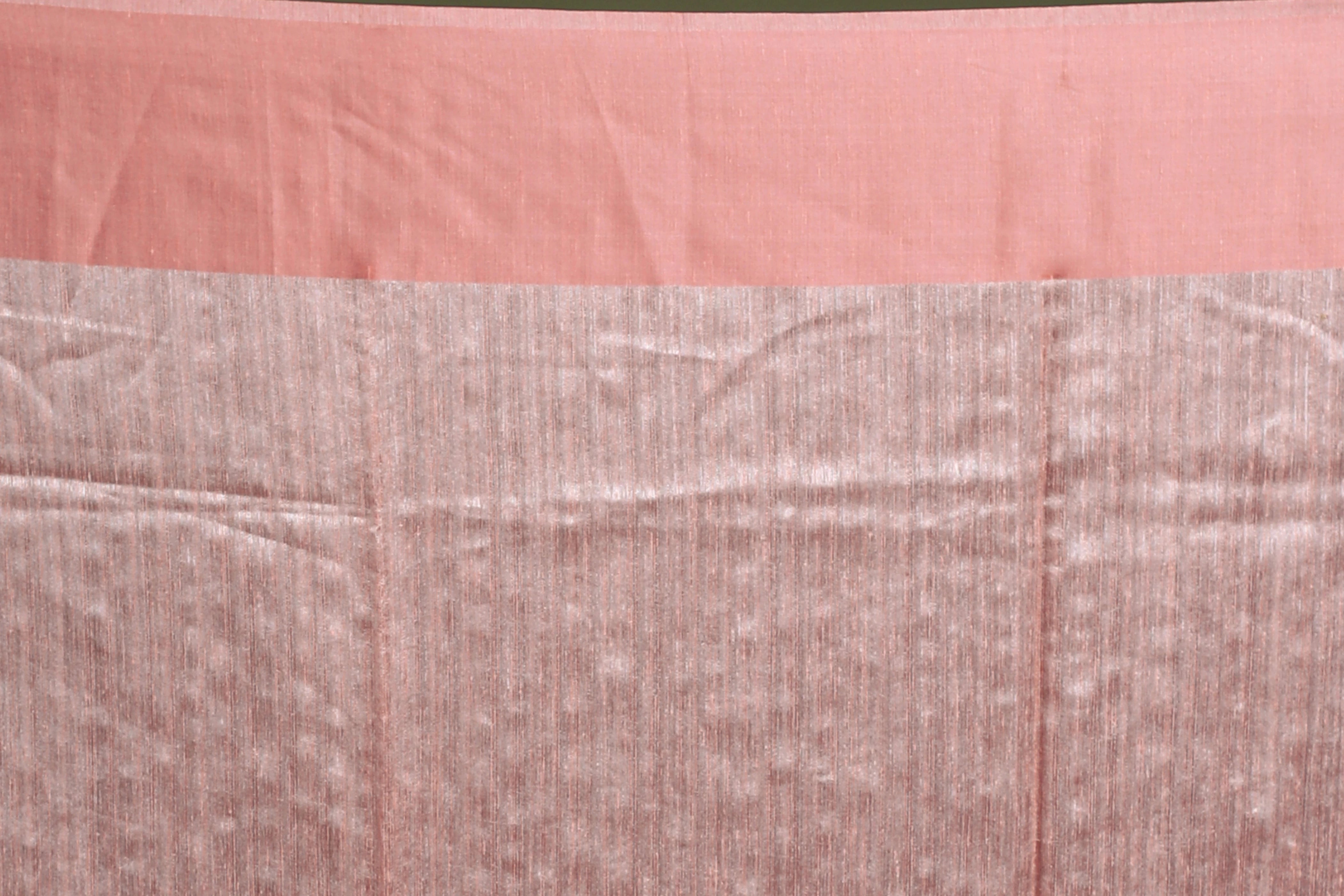 Baby Pink Semi Raw Silk Saree With Blouse Piece