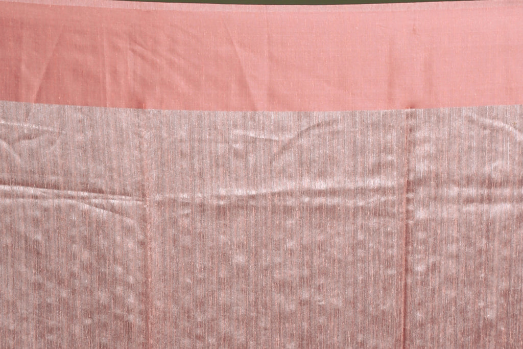 Baby Pink Semi Raw Silk Saree With Blouse Piece