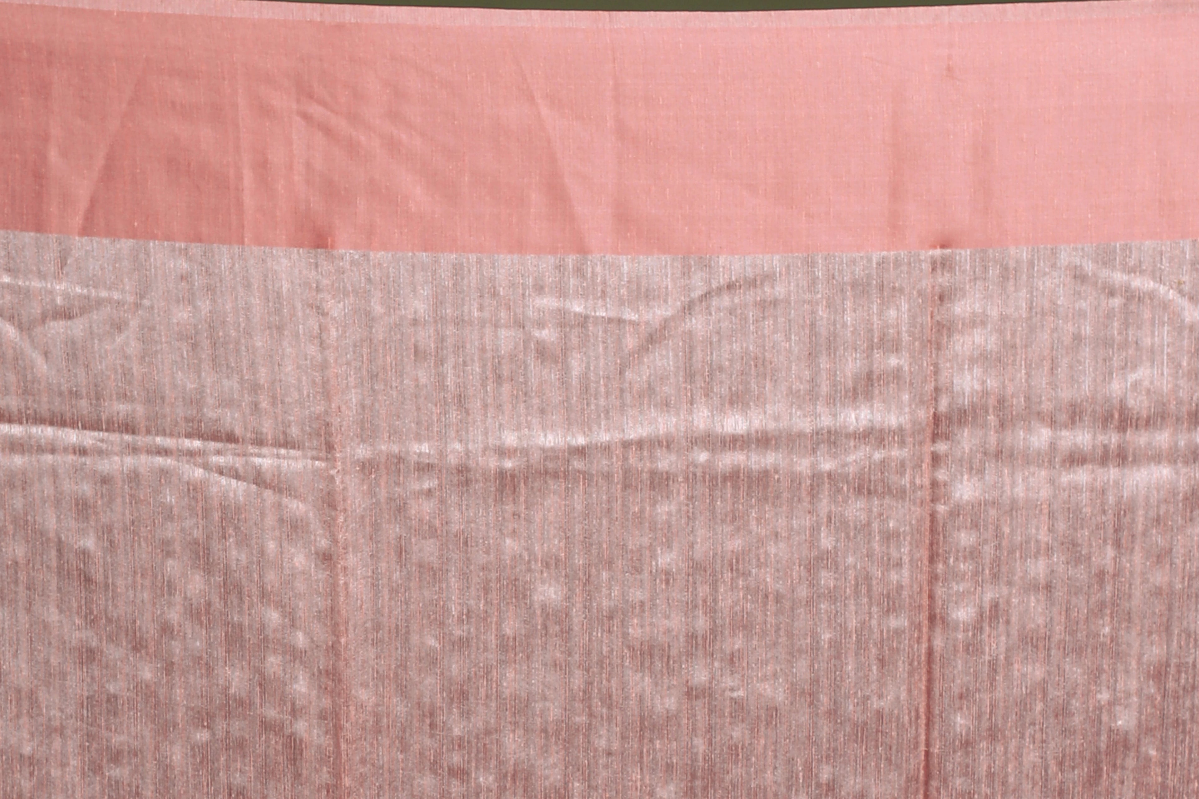 Baby Pink Semi Raw Silk Saree With Blouse Piece