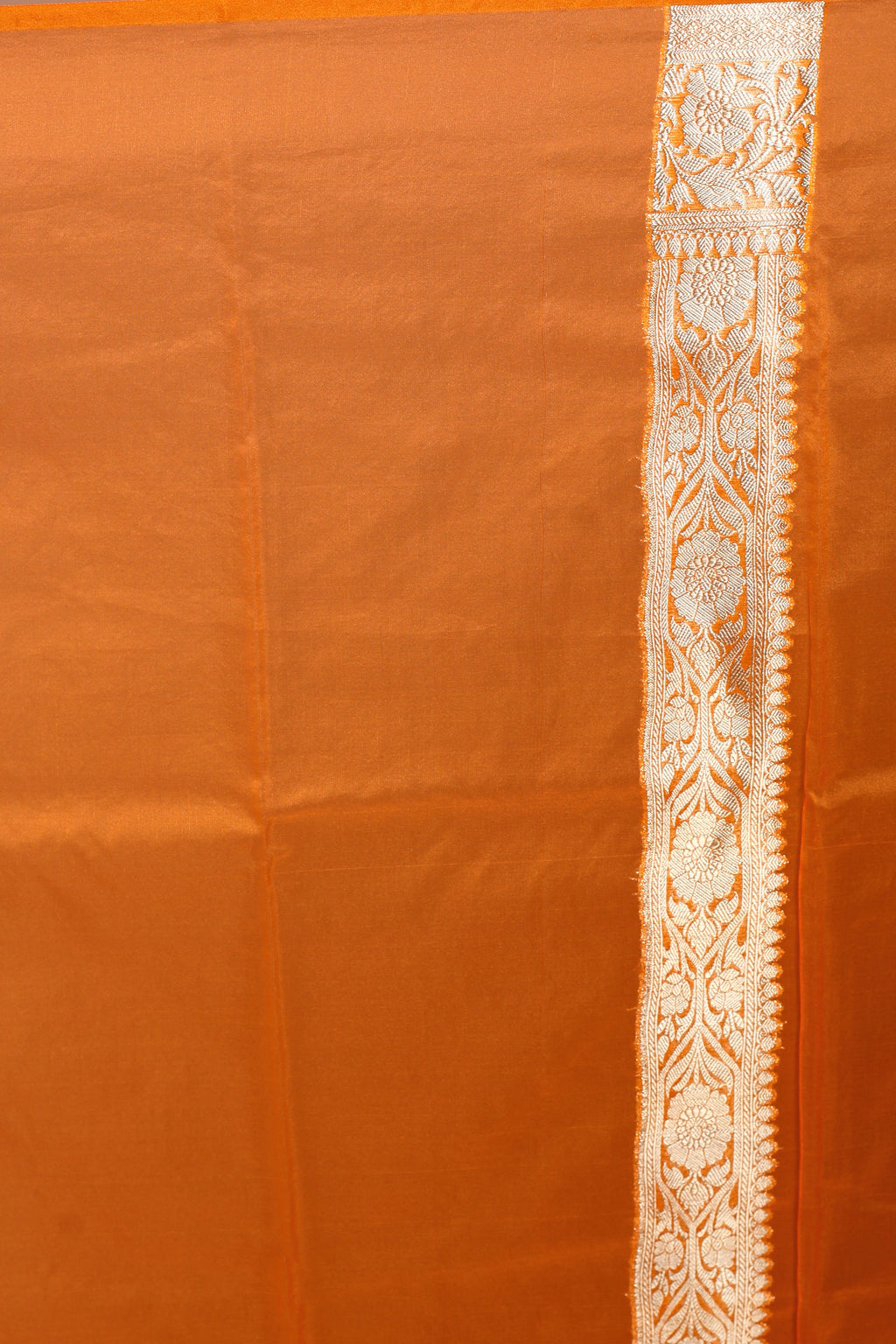 Orange & Yellow Shaded Semi Kora Banarasi Saree With Blouse Piece