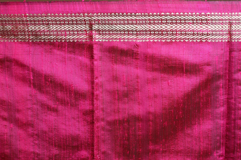 Royal Blue Chattisgarh Raw Silk Saree With Blouse Piece