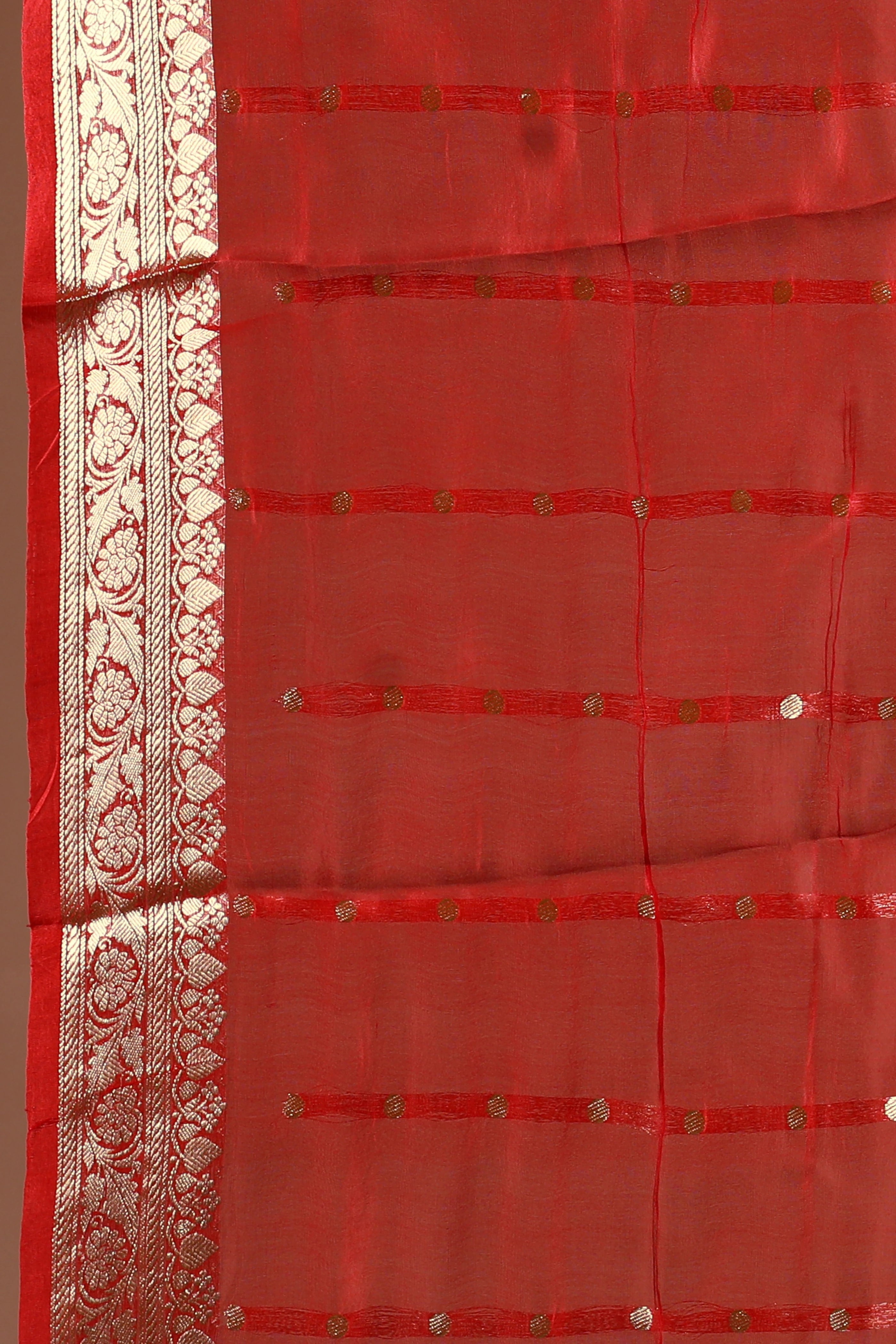 White Kora Banarasi Saree With Blouse Piece