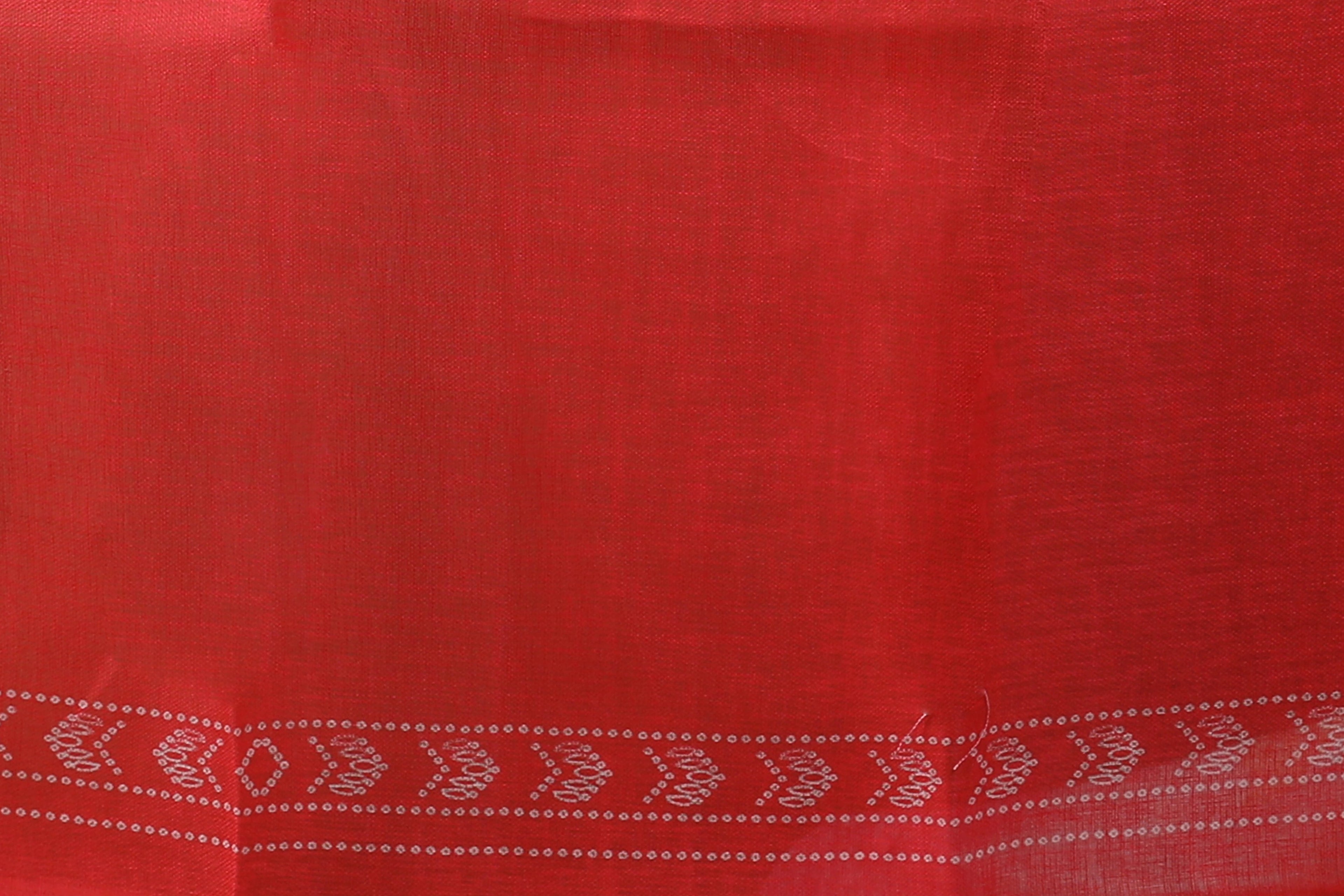 White Printed Linen Saree With Blouse Piece