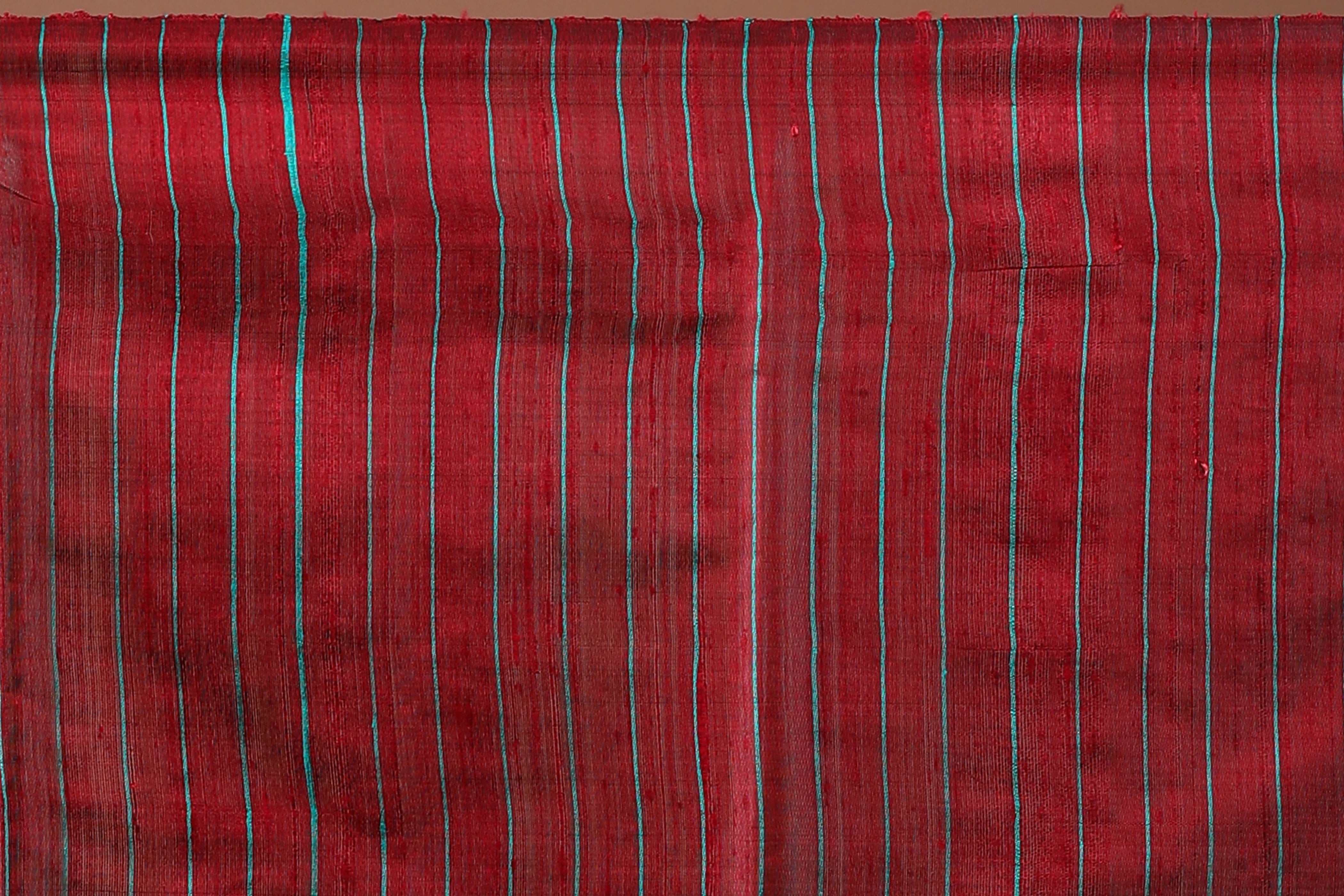 Rama Green Dolabedi Raw Silk Saree With Blouse Piece