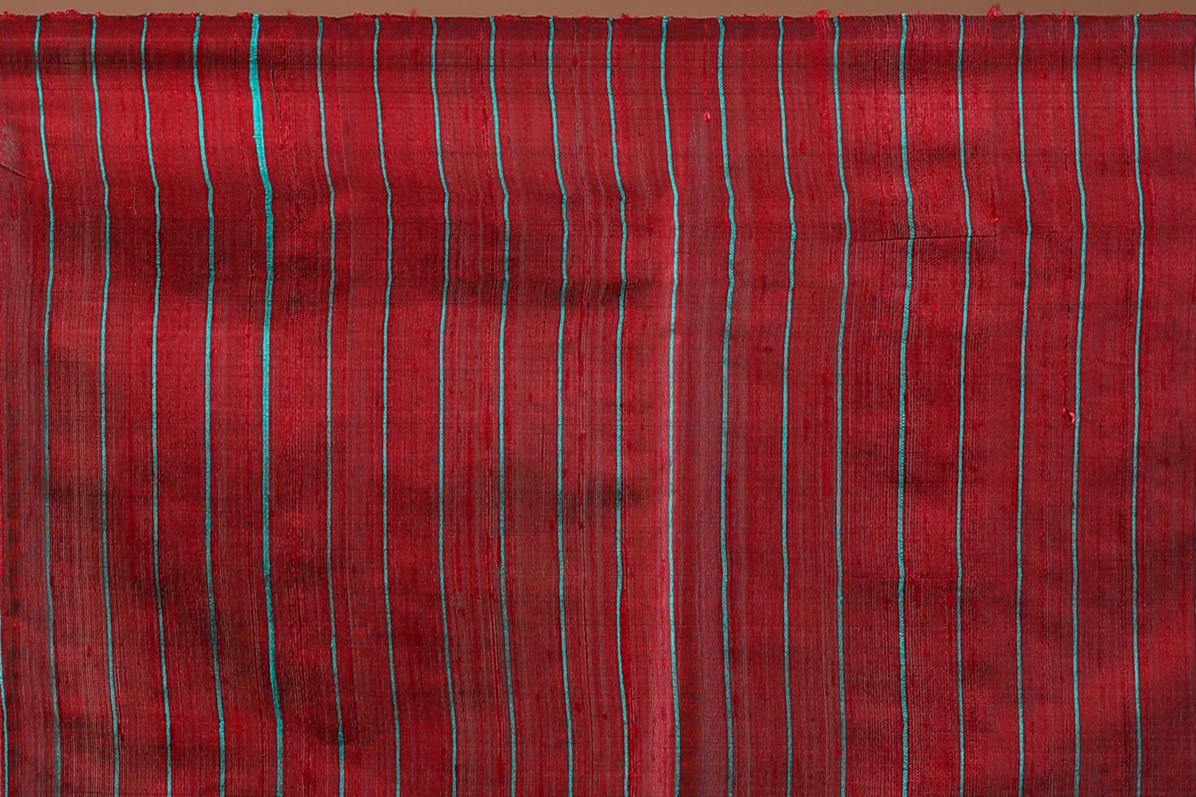 Rama Green Dolabedi Raw Silk Saree With Blouse Piece