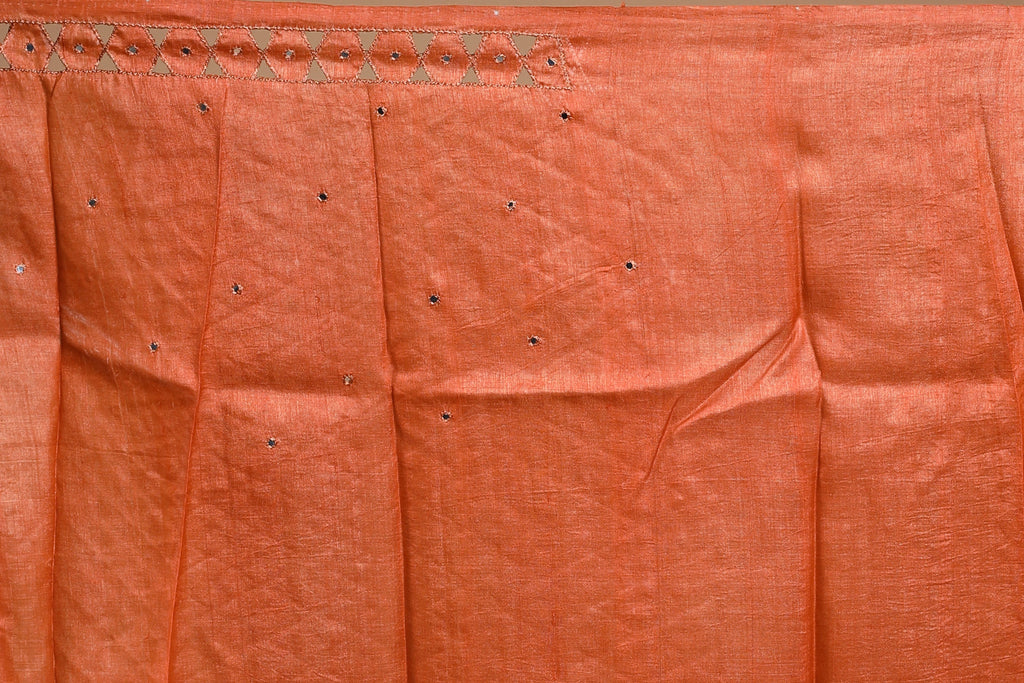 Indigo Blue Tussar Cutwork Saree With Blouse Piece
