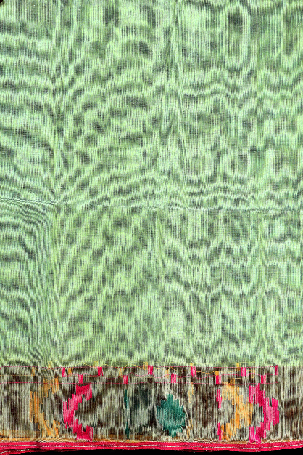 Green Rani Dhakai Jamdani Saree With Blouse Piece