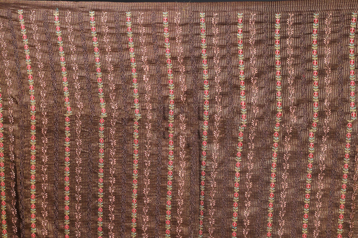 Copper Tussar Saree With Blouse Piece