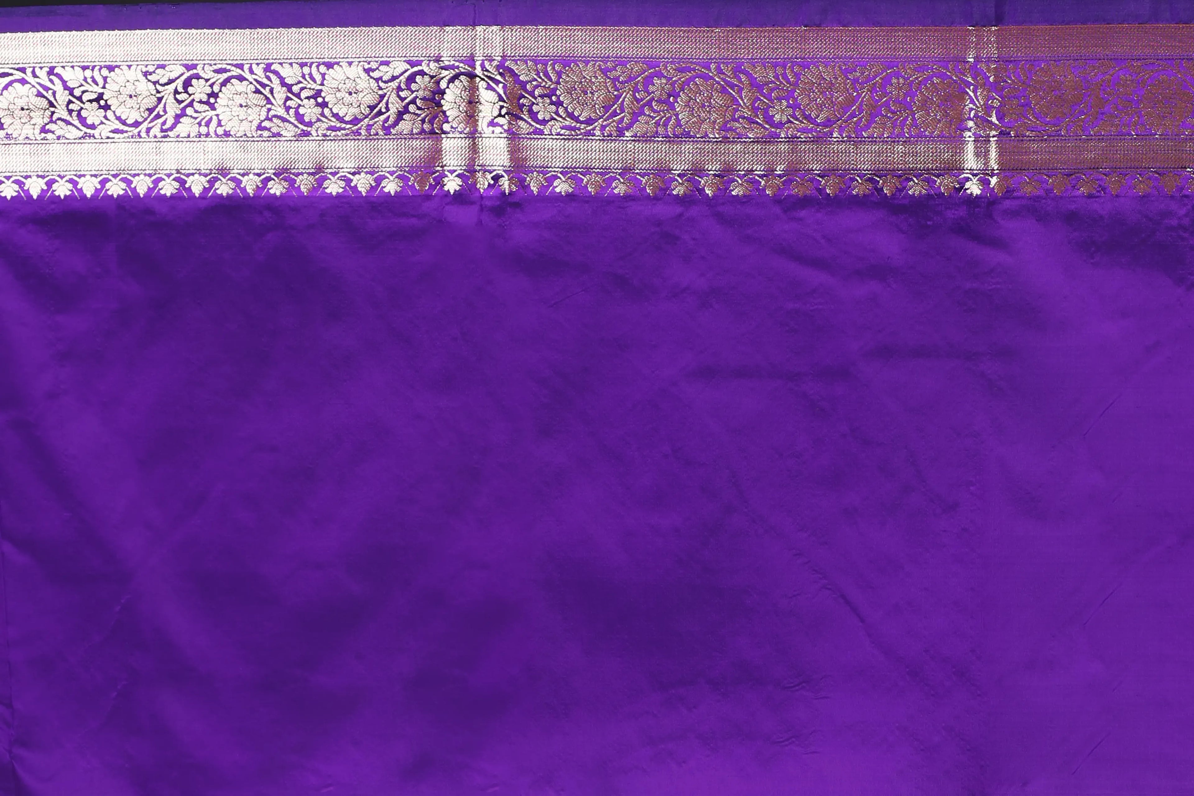 Purple Katan Banarasi Saree With Blouse Piece