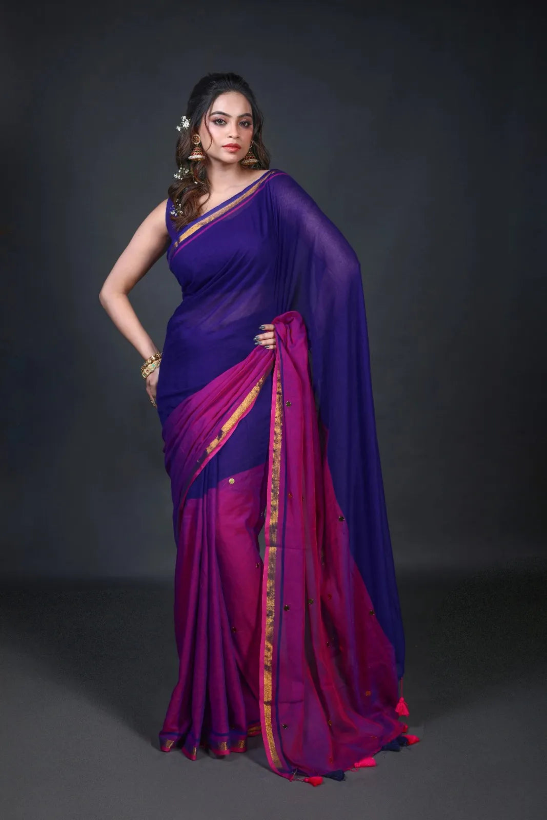Bycolor Cotton Saree Without Blouse Piece