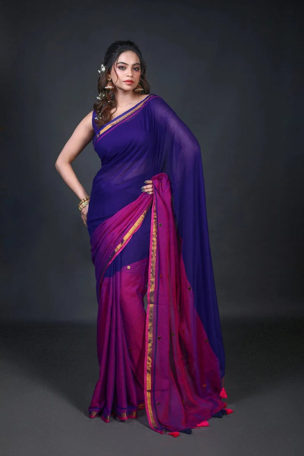 Bycolor Cotton Saree Without Blouse Piece