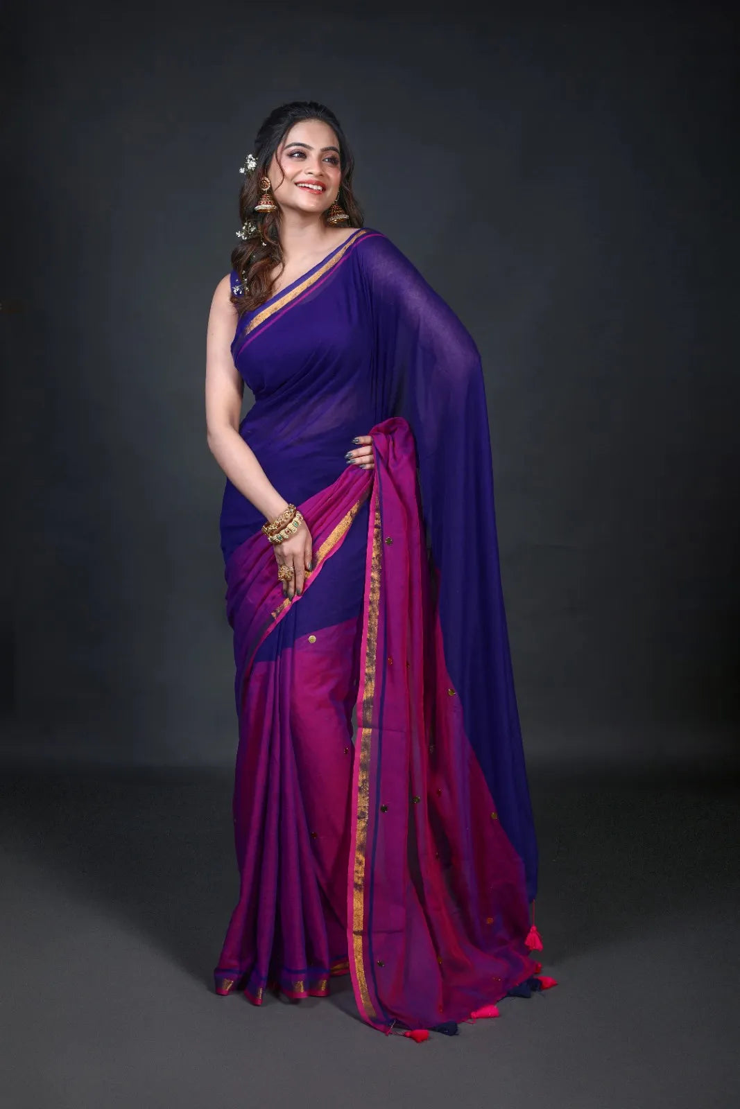 Bycolor Cotton Saree Without Blouse Piece