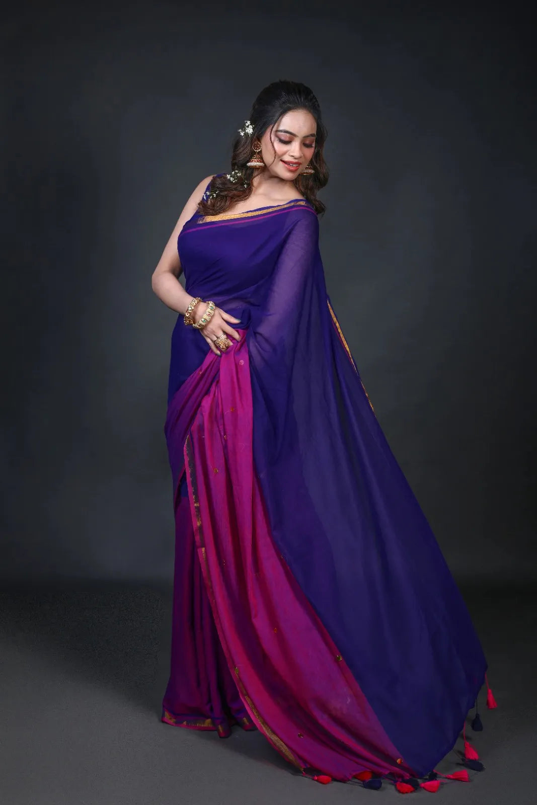 Bycolor Cotton Saree Without Blouse Piece