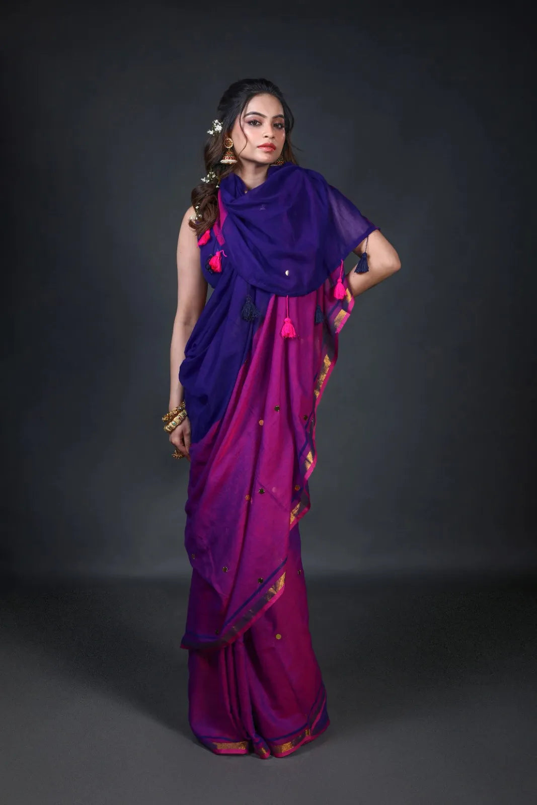 Bycolor Cotton Saree Without Blouse Piece