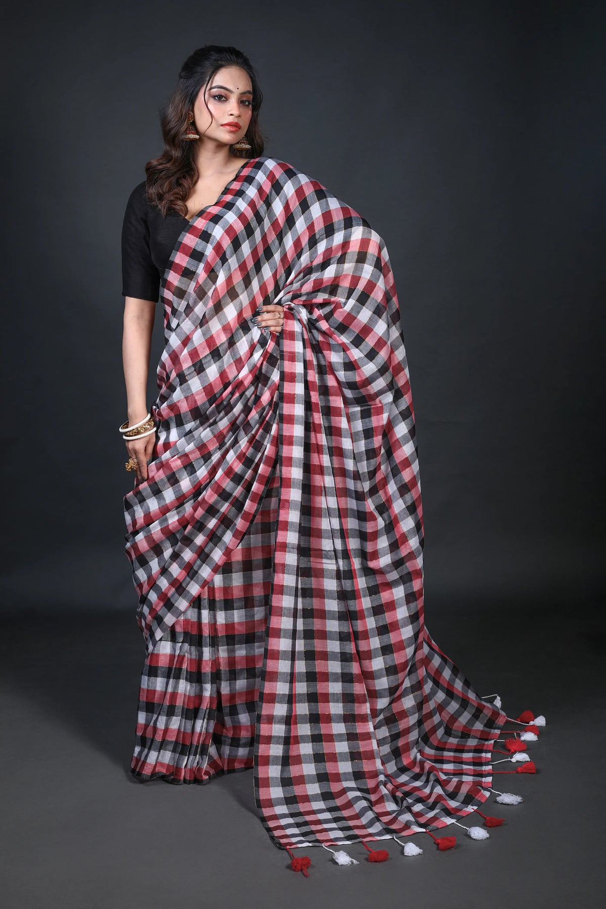 Multicolor Cotton Saree Without Blouse Piece