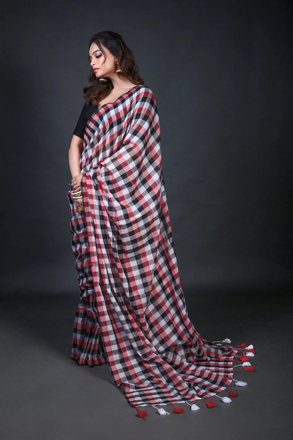 Multicolor Cotton Saree Without Blouse Piece