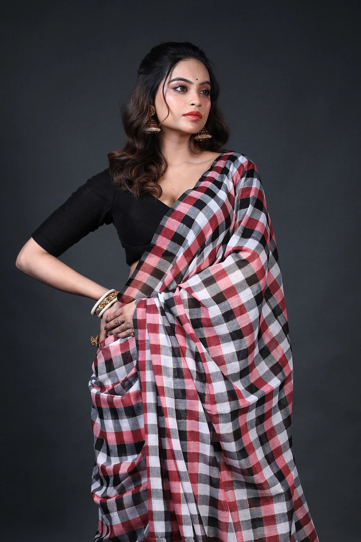 Multicolor Cotton Saree Without Blouse Piece