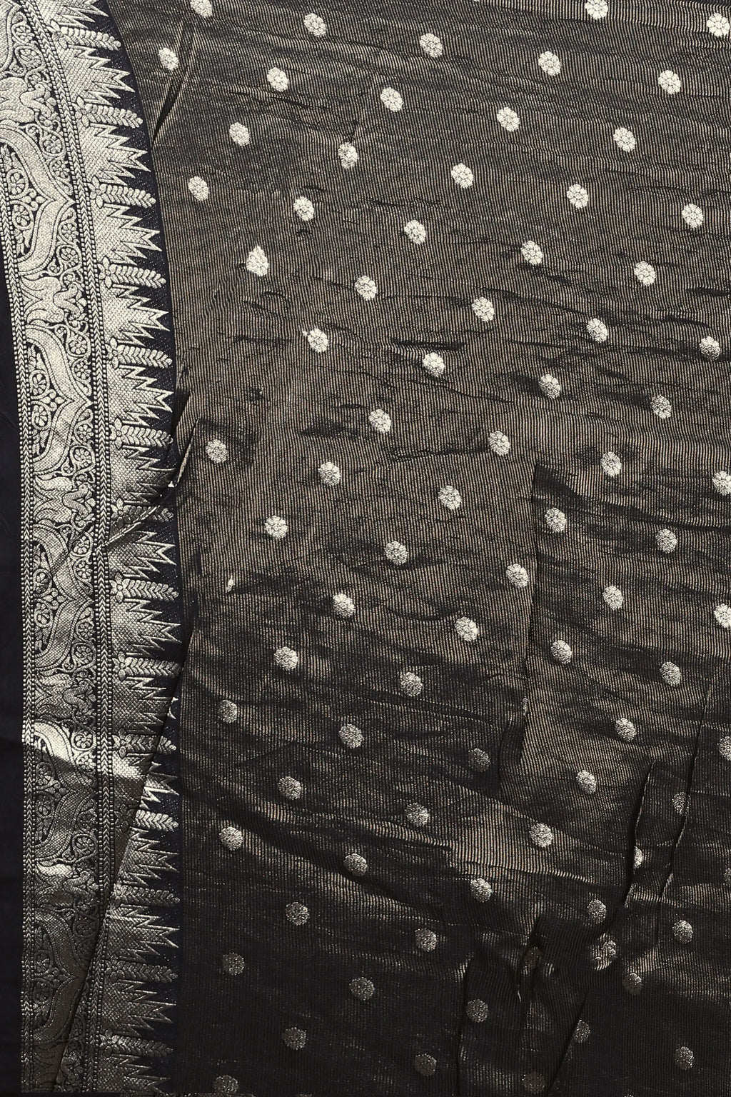 Black Blended Georgette Banarasi Saree With Blouse Piece