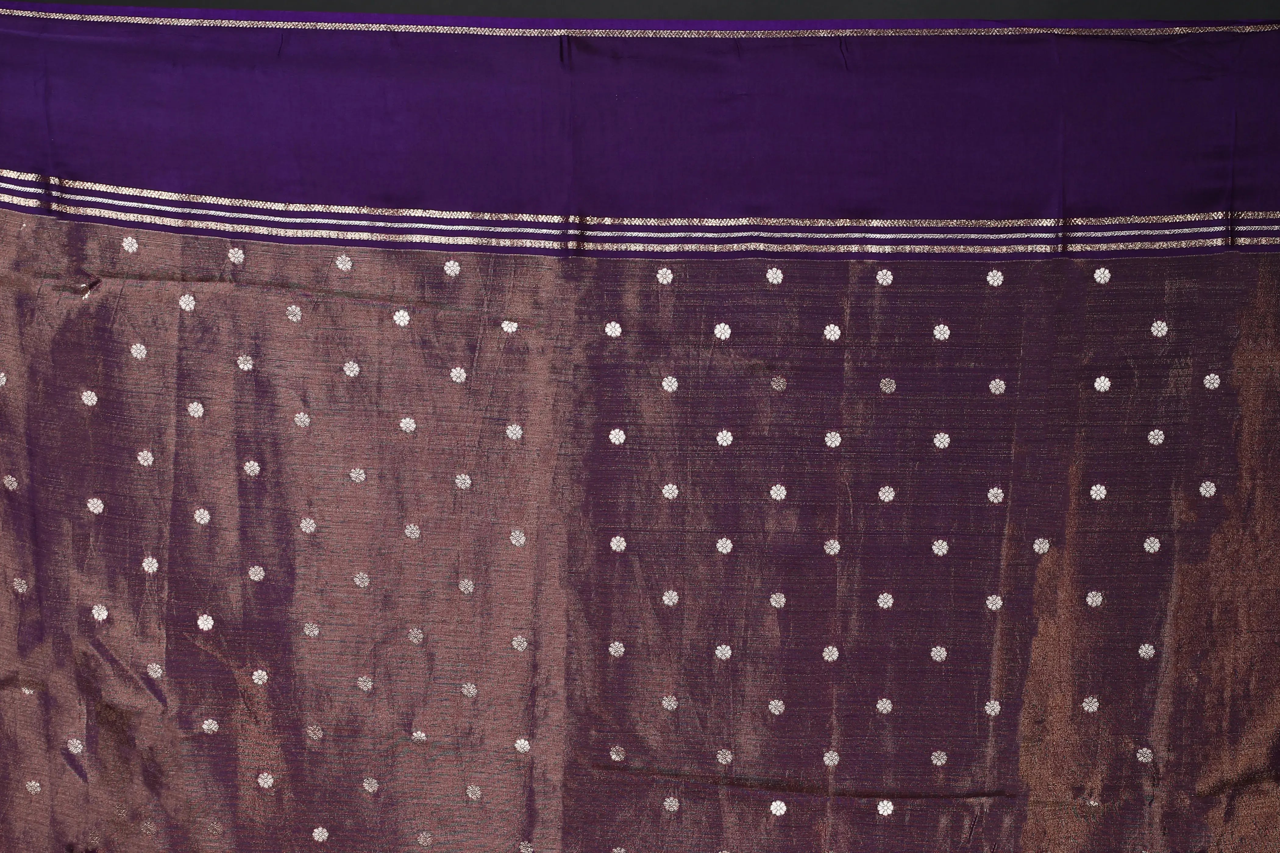 Purple Semi Tissue Mashru Saree With Blouse Piece