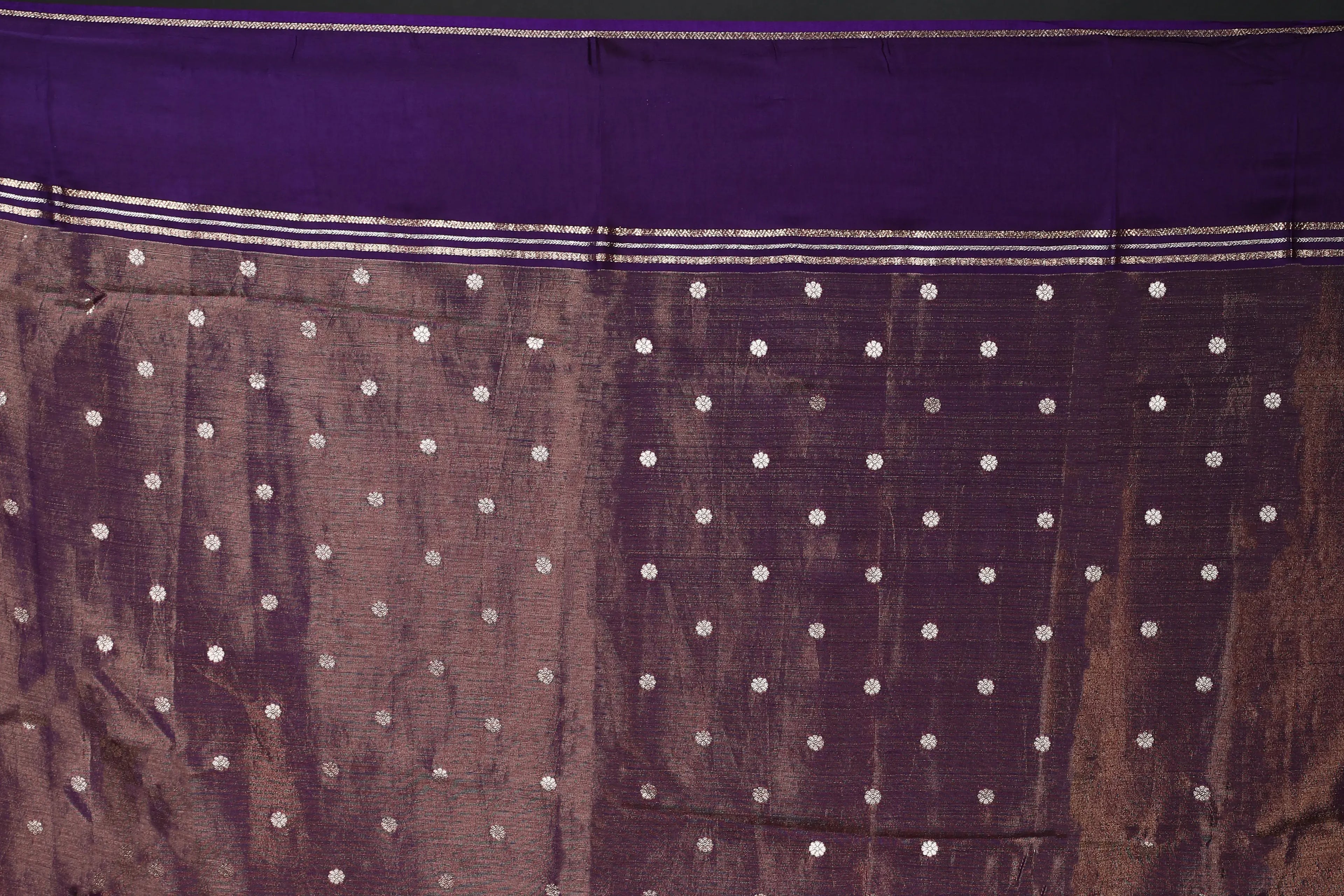 Purple Semi Tissue Mashru Saree With Blouse Piece