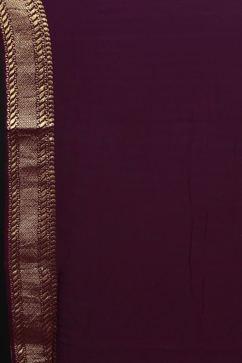 Wine Georgette Banarasi Saree With Blouse Piece