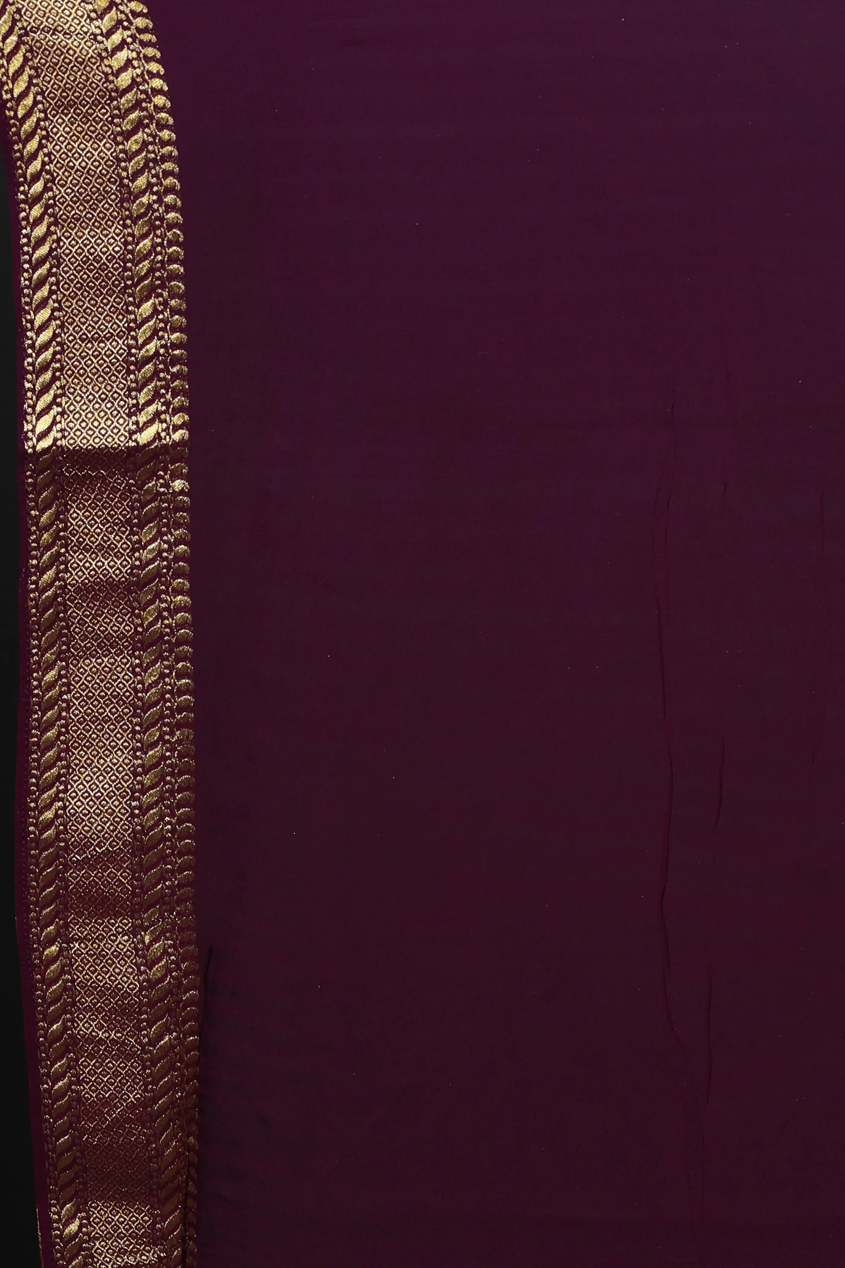 Wine Georgette Banarasi Saree With Blouse Piece