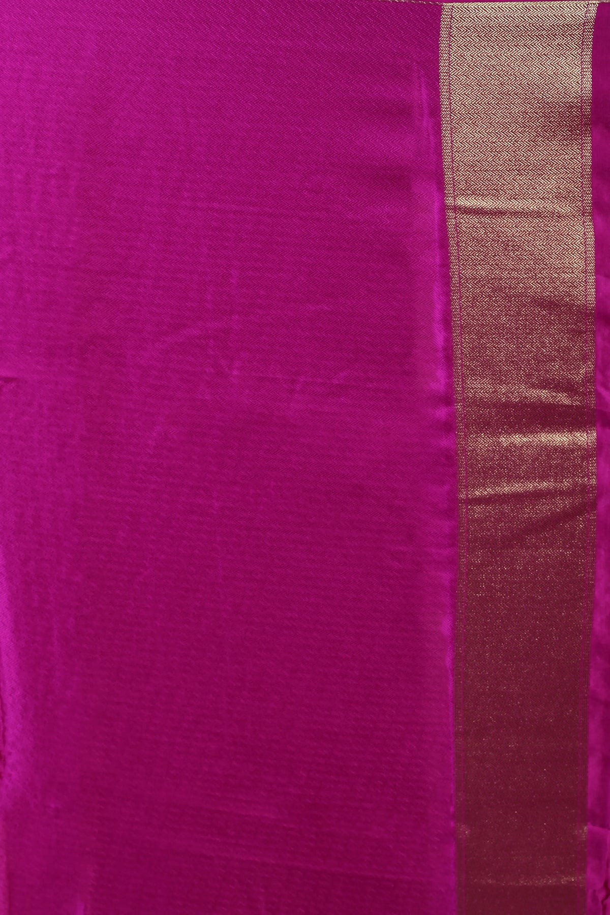 Magenda Semi Mashru Banarasi Saree With Blouse Piece