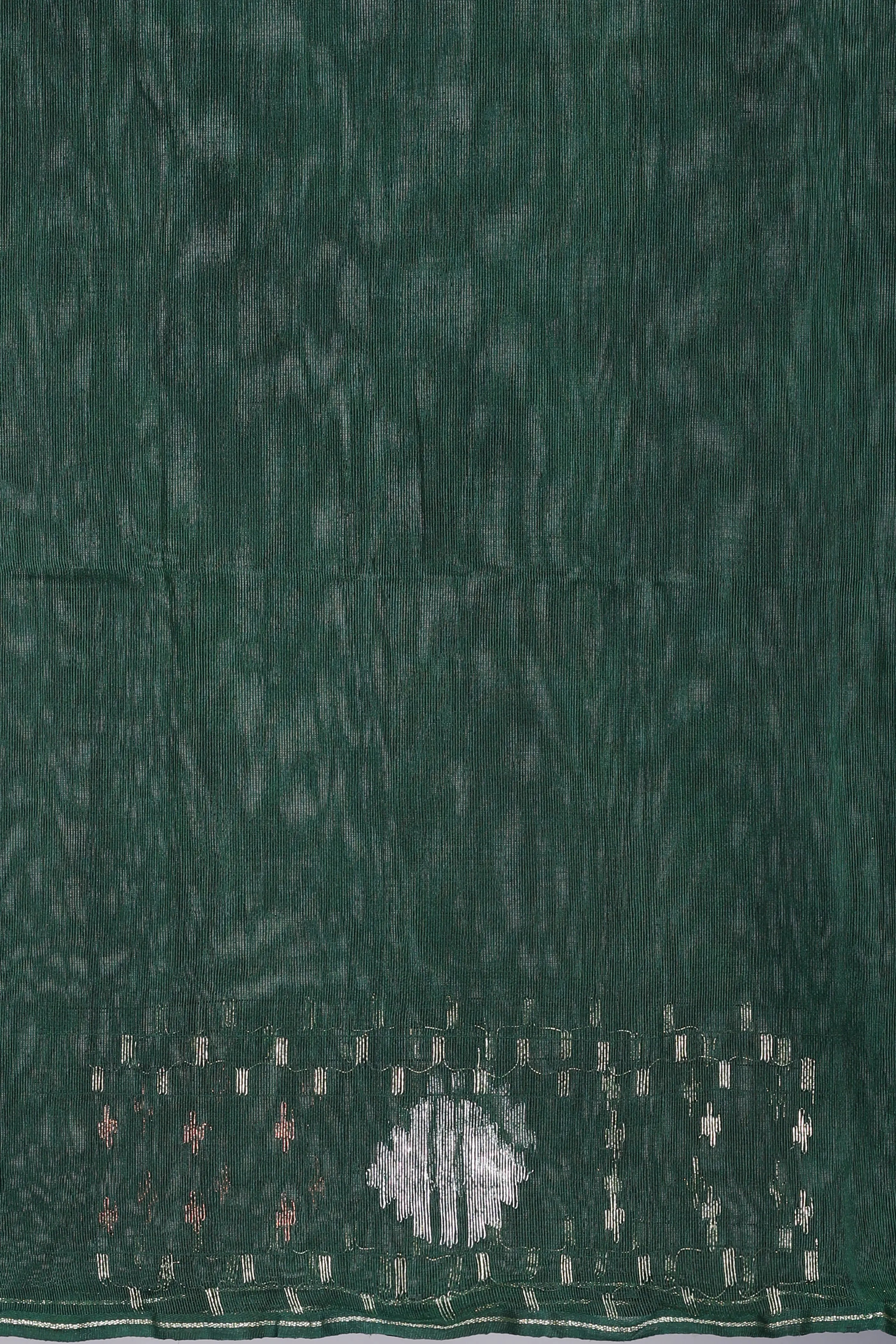 Green Dhakai Jamdani Saree With Blouse Piece