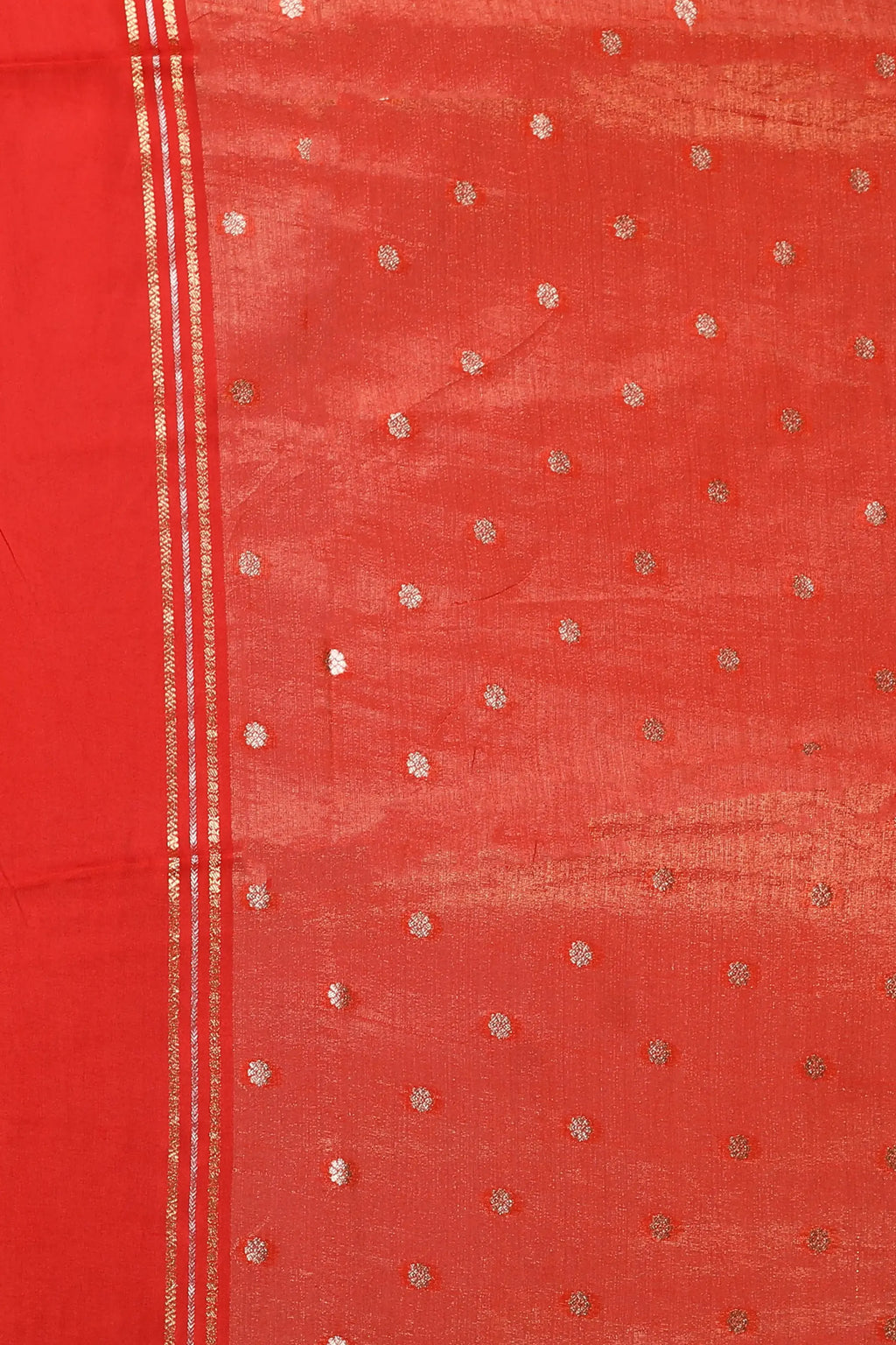 Rust Semi Tissue Mashru Saree With Blouse Piece
