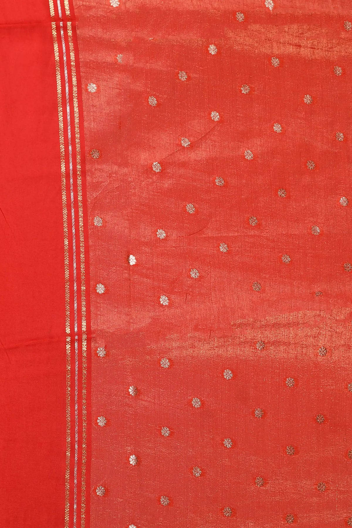 Rust Semi Tissue Mashru Saree With Blouse Piece