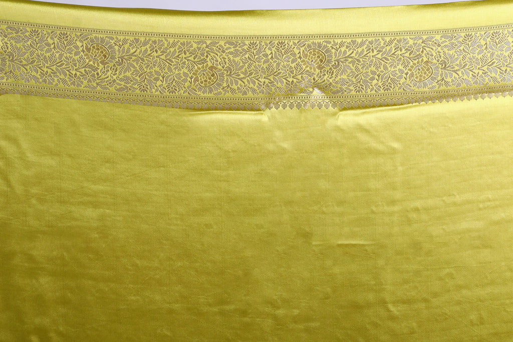 Light Mehendi Semi Mashru Saree With Blouse Piece